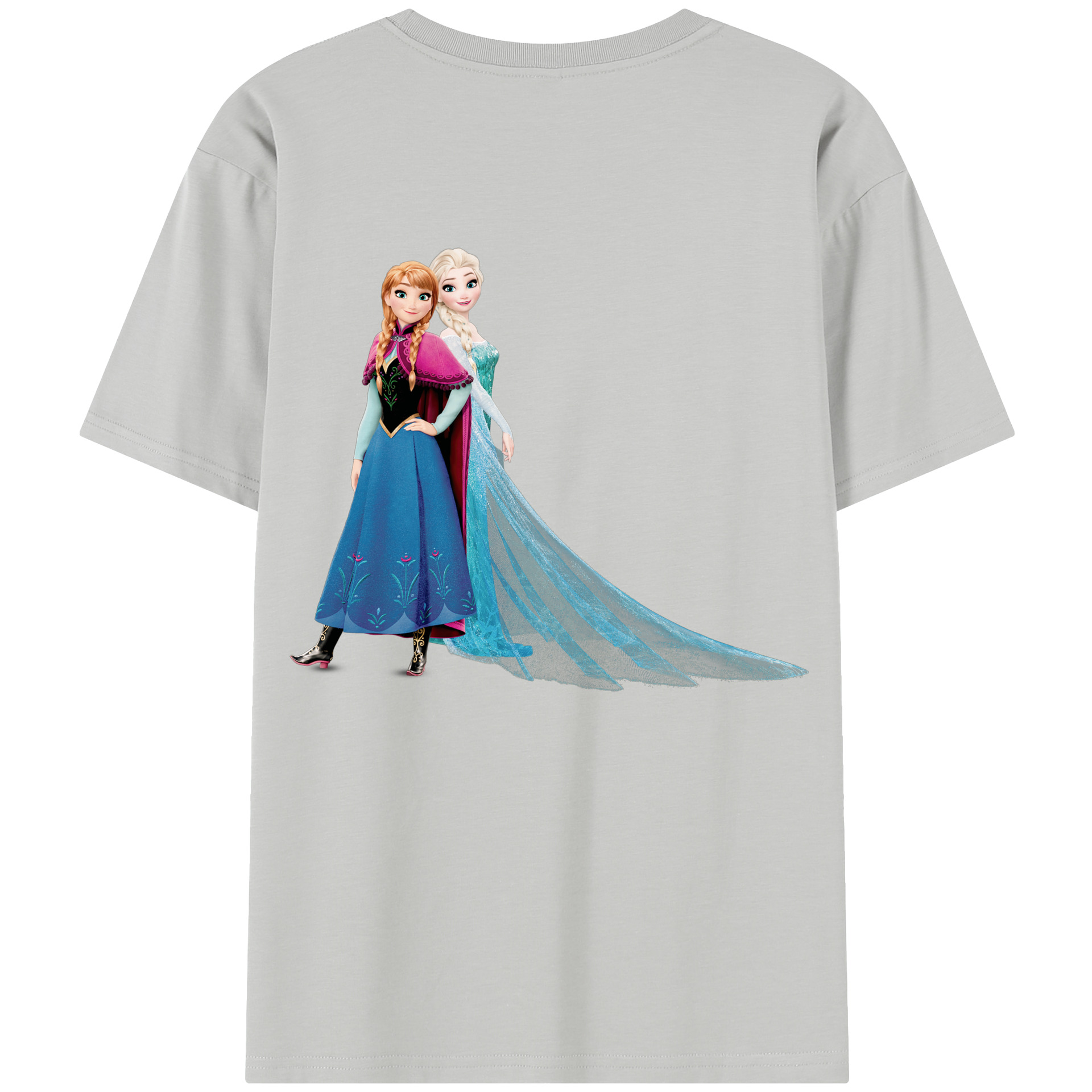 （画像用） アナと雪の女王 アンナ エルサ Frozen Anna Elsa 綿100％半袖Tシャツ（背面プリント）