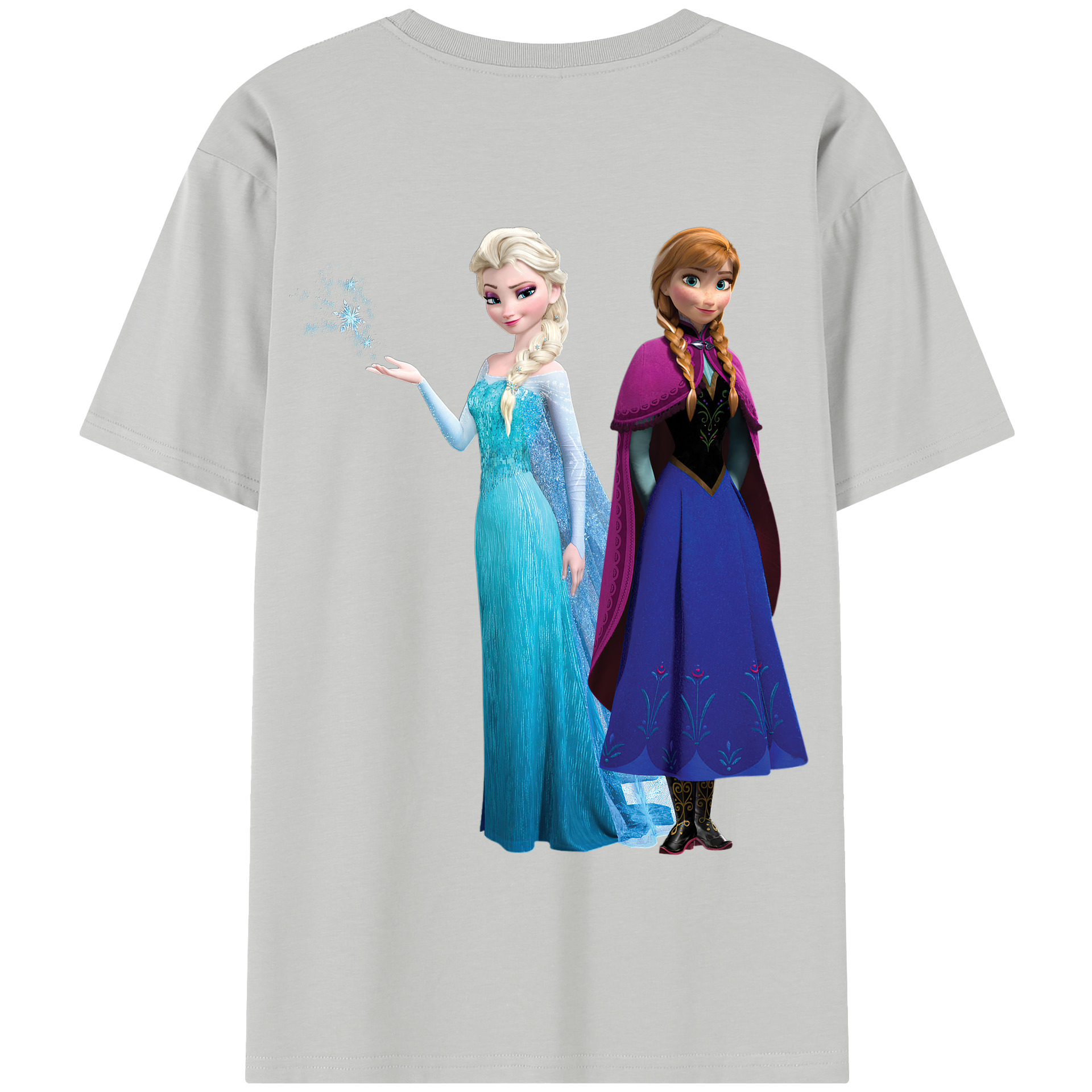 （画像用） アナと雪の女王 アンナ エルサ Frozen Anna Elsa 綿100％半袖Tシャツ（背面プリント）
