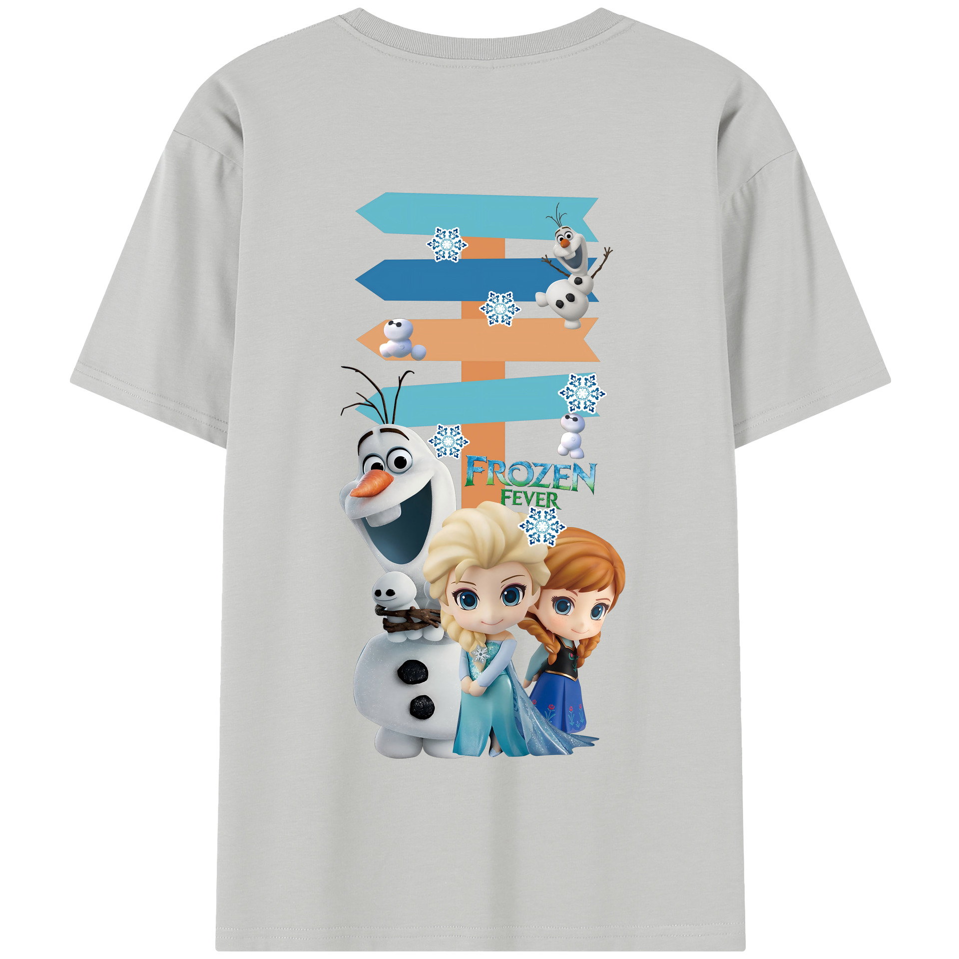 （画像用） アナと雪の女王 アンナ エルサ Frozen Anna Elsa 綿100％半袖Tシャツ（背面プリント）