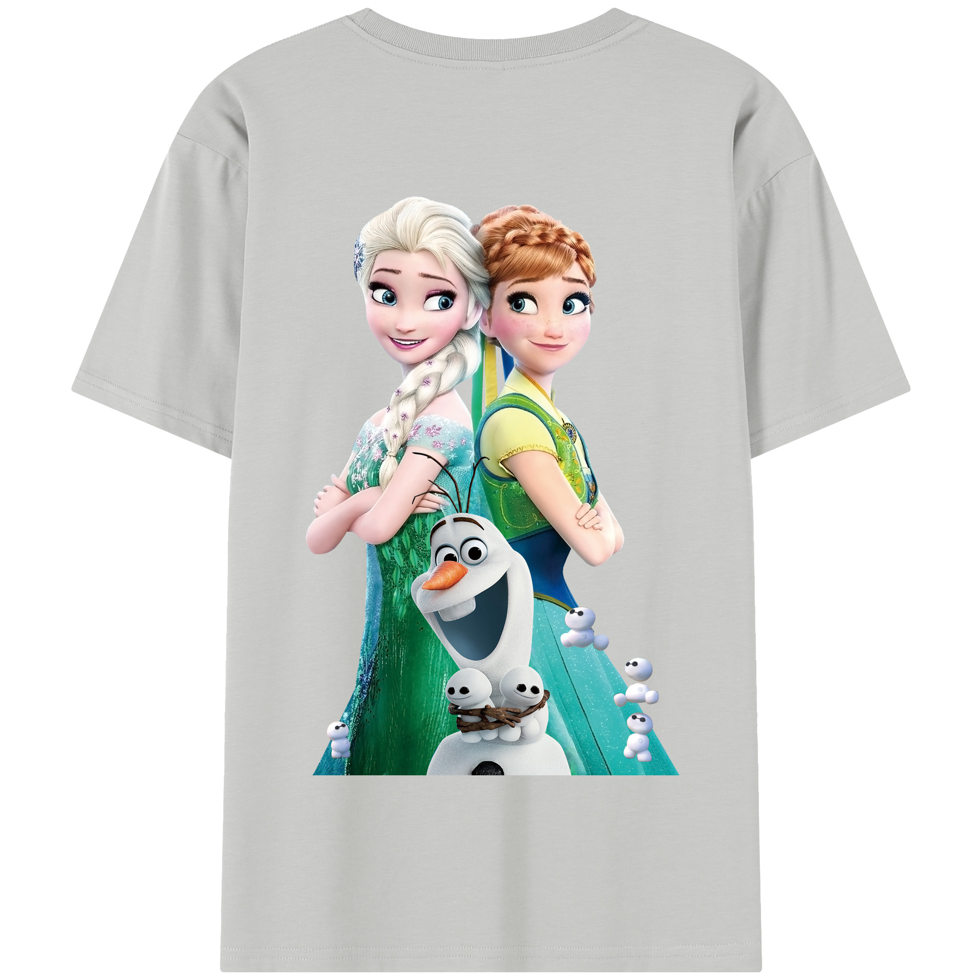 （画像用） アナと雪の女王 アンナ エルサ Frozen Anna Elsa 綿100％半袖Tシャツ（背面プリント）