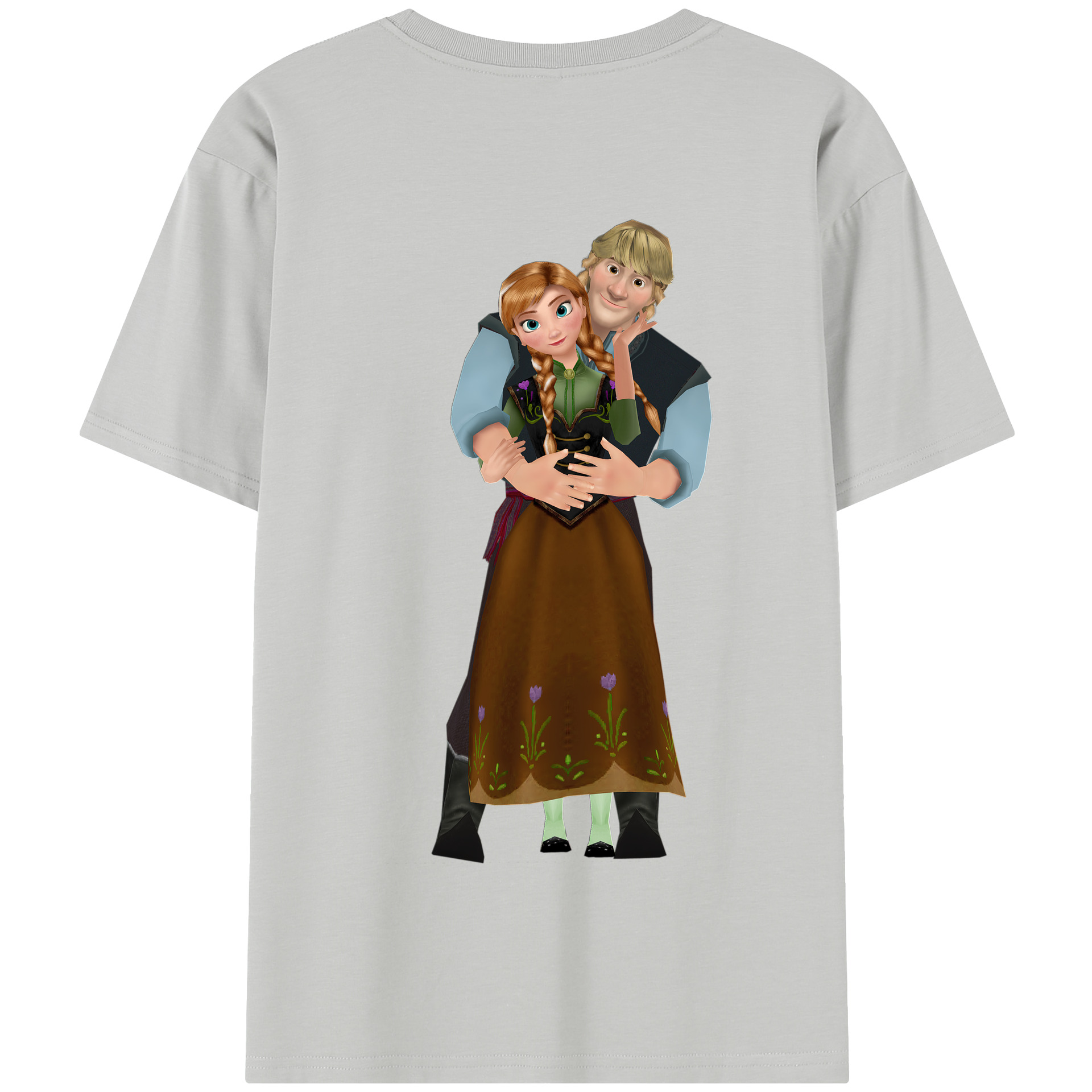 （画像用） アナと雪の女王 アンナ エルサ Frozen Anna Elsa 綿100％半袖Tシャツ（背面プリント）