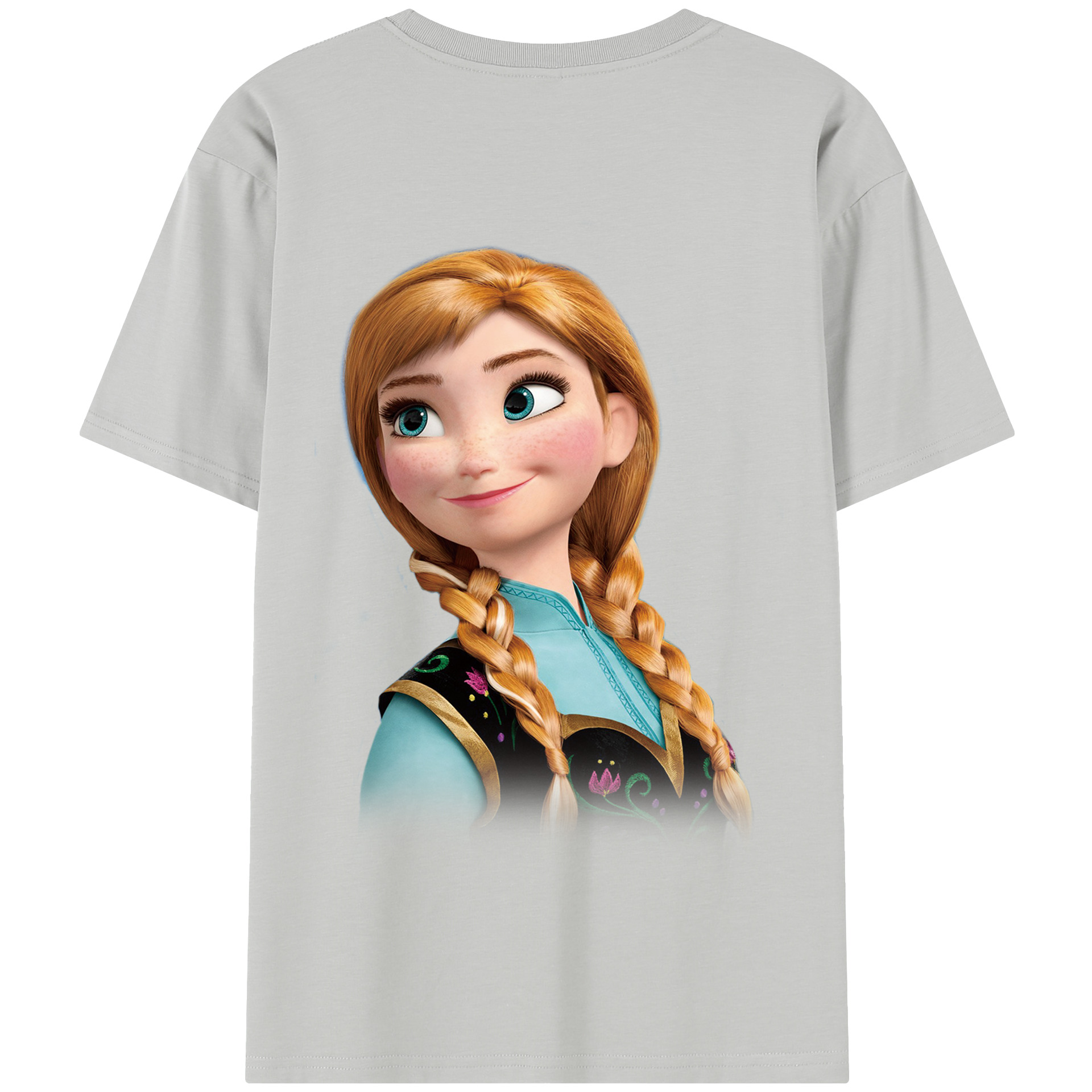 （画像用） アナと雪の女王 アンナ エルサ Frozen Anna Elsa 綿100％半袖Tシャツ（背面プリント）