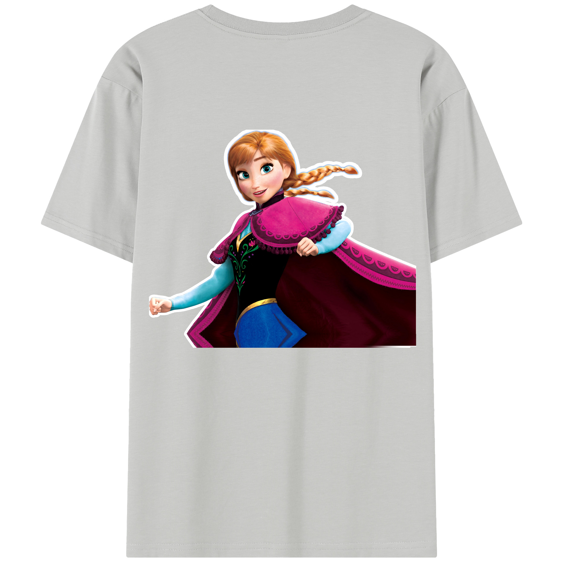 （画像用） アナと雪の女王 アンナ エルサ Frozen Anna Elsa 綿100％半袖Tシャツ（背面プリント）