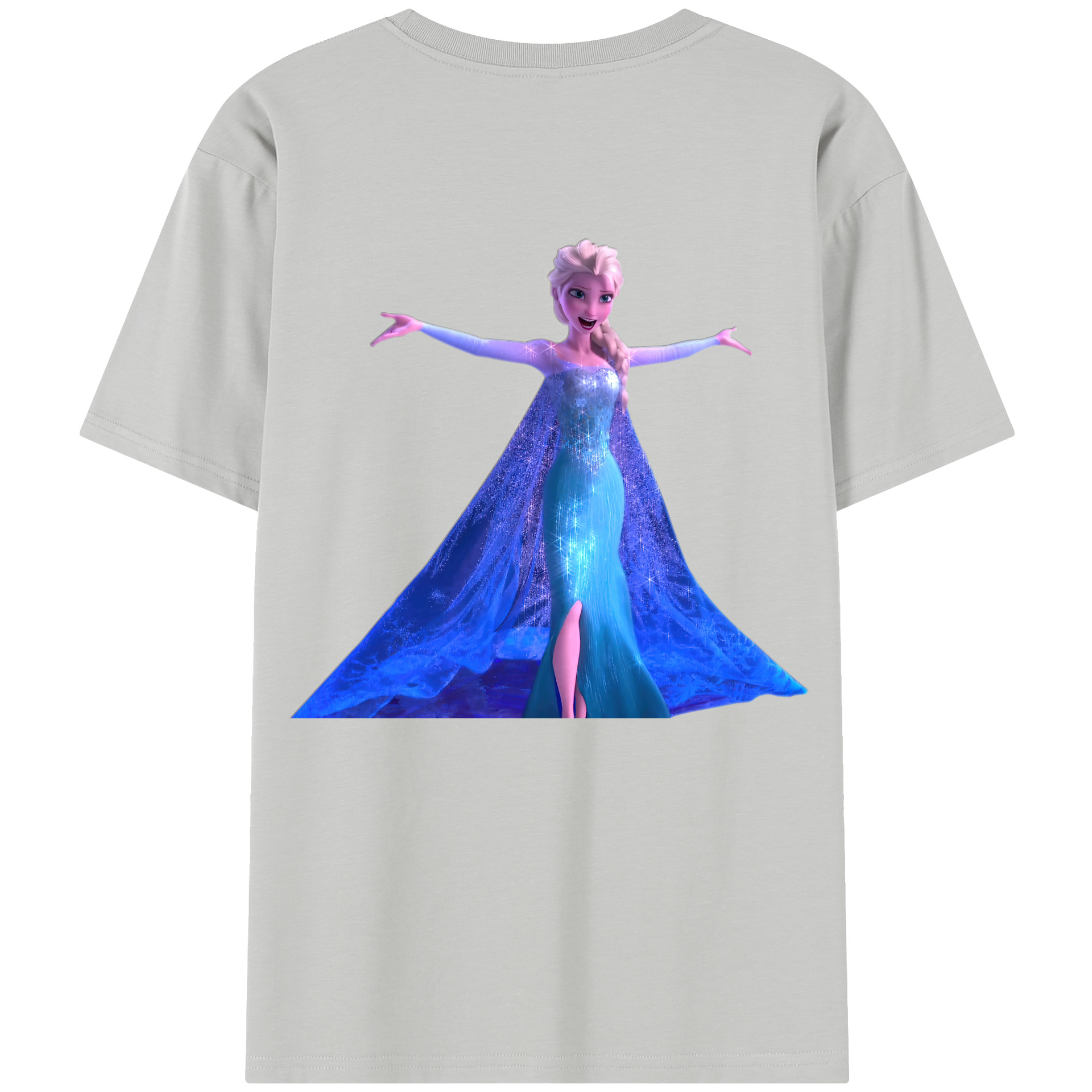 （画像用） アナと雪の女王 アンナ エルサ Frozen Anna Elsa 綿100％半袖Tシャツ（背面プリント）