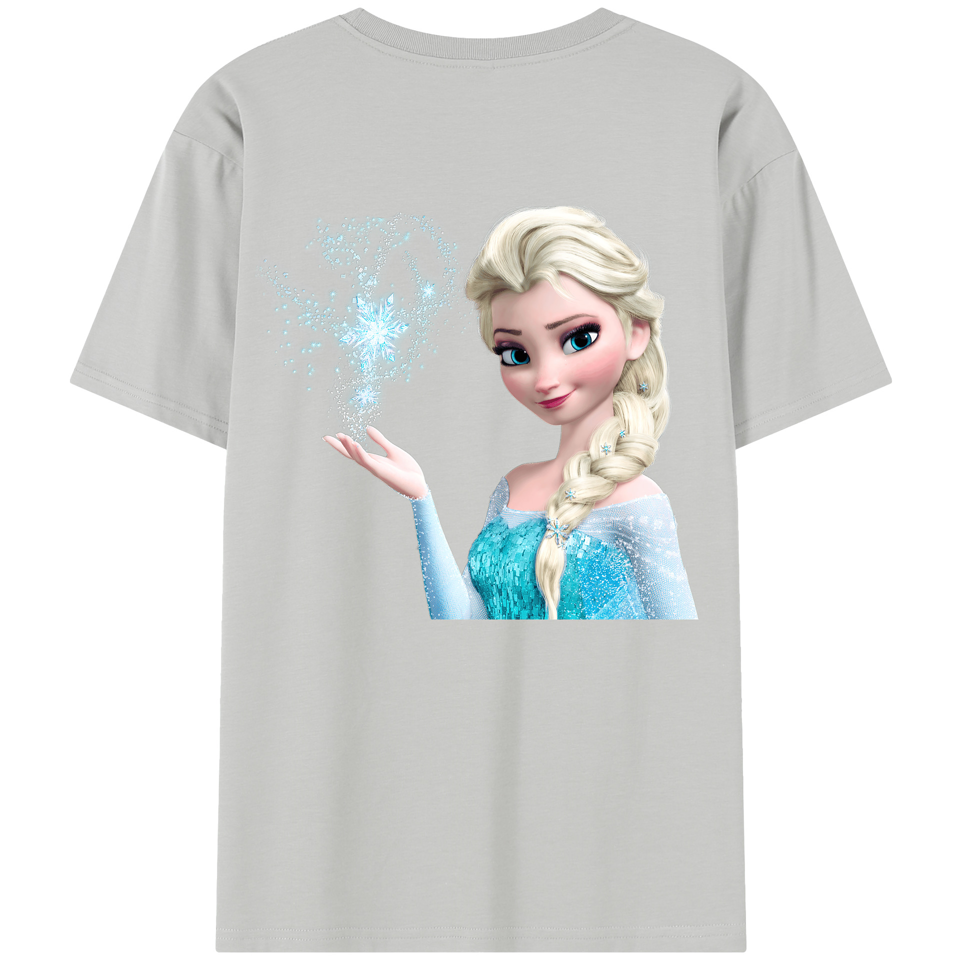 （画像用） アナと雪の女王 アンナ エルサ Frozen Anna Elsa 綿100％半袖Tシャツ（背面プリント）