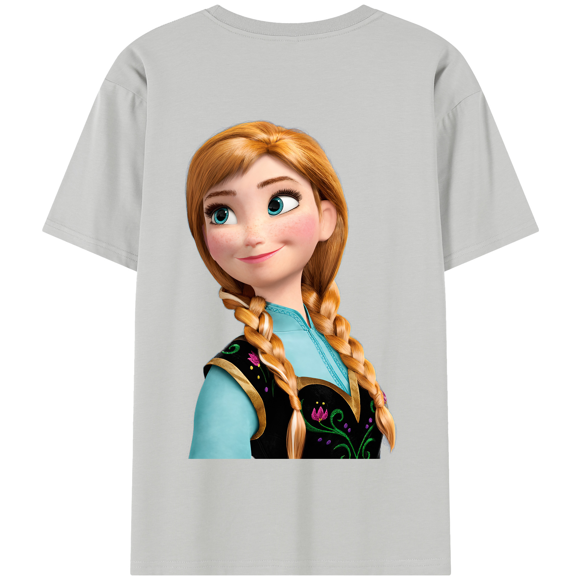 （画像用） アナと雪の女王 アンナ エルサ Frozen Anna Elsa 綿100％半袖Tシャツ（背面プリント）