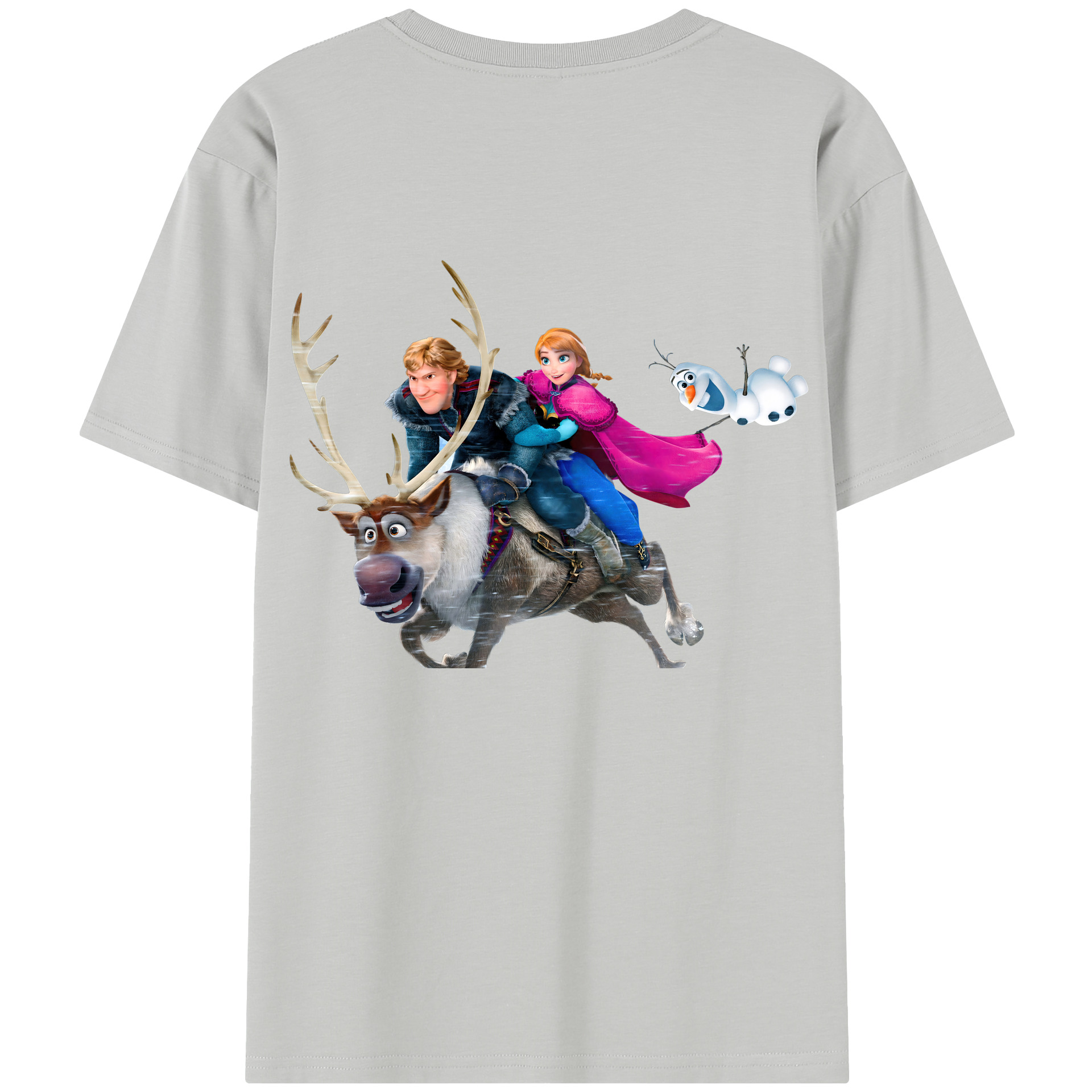 （画像用） アナと雪の女王 アンナ エルサ Frozen Anna Elsa 綿100％半袖Tシャツ（背面プリント）