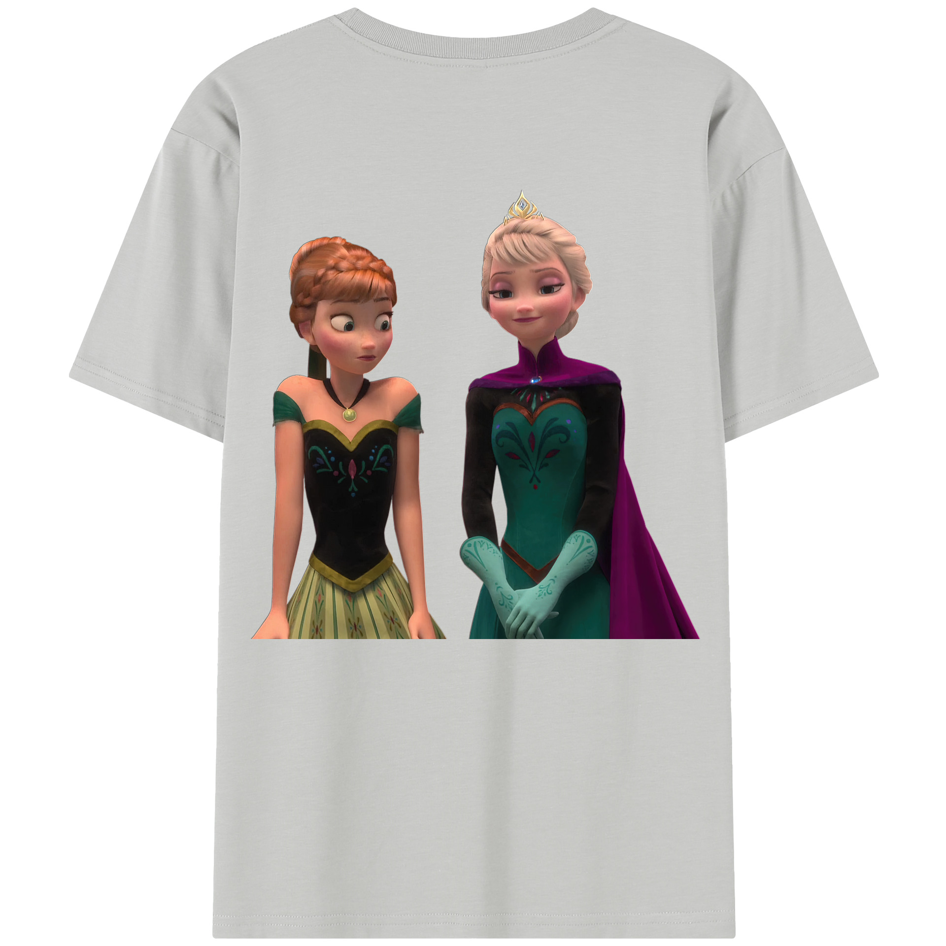 （画像用） アナと雪の女王 アンナ エルサ Frozen Anna Elsa 綿100％半袖Tシャツ（背面プリント）