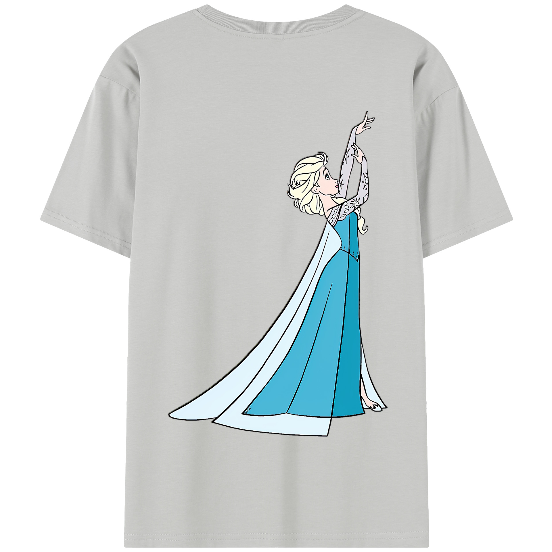 （画像用） アナと雪の女王 アンナ エルサ Frozen Anna Elsa 綿100％半袖Tシャツ（背面プリント）