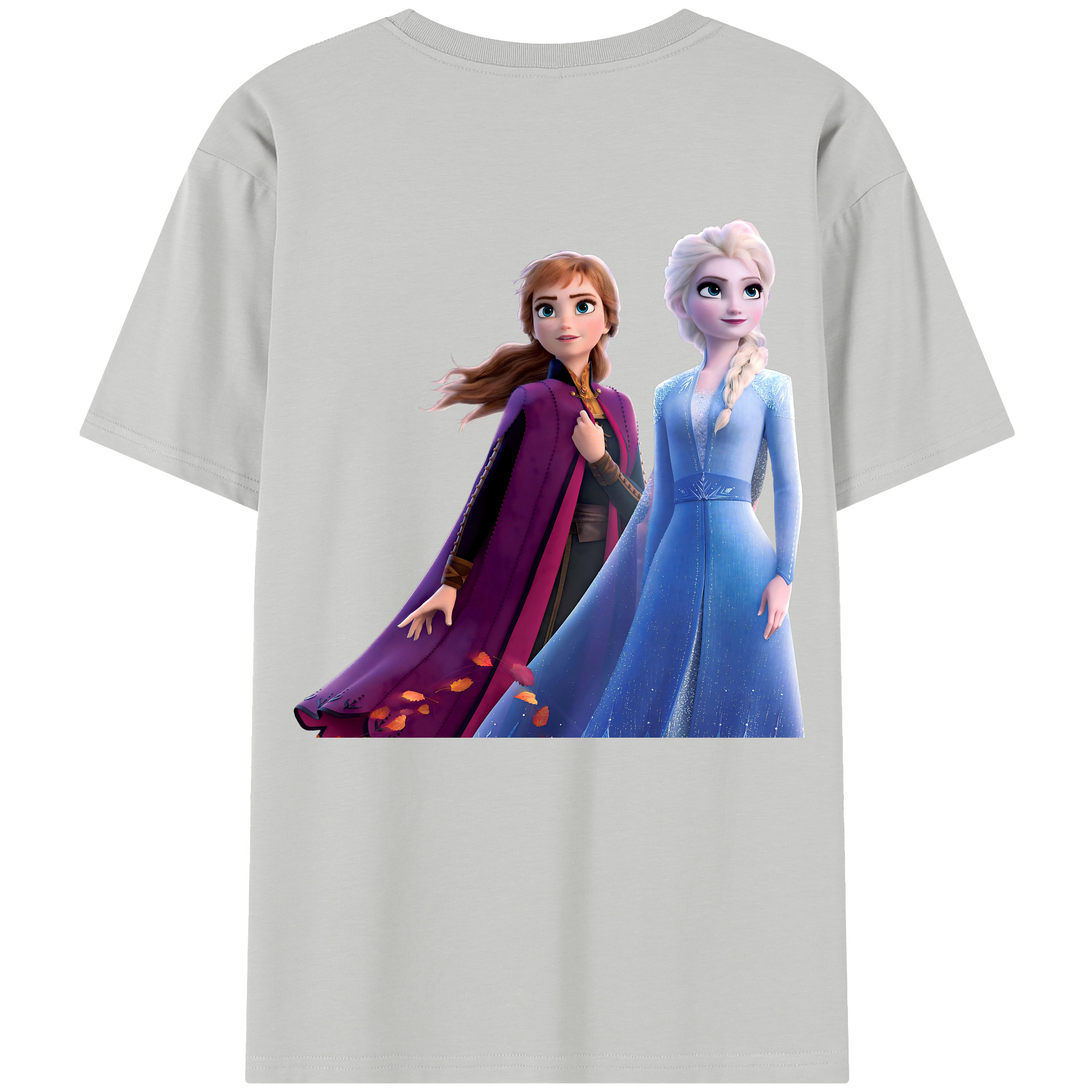 （画像用） アナと雪の女王 アンナ エルサ Frozen Anna Elsa 綿100％半袖Tシャツ（背面プリント）
