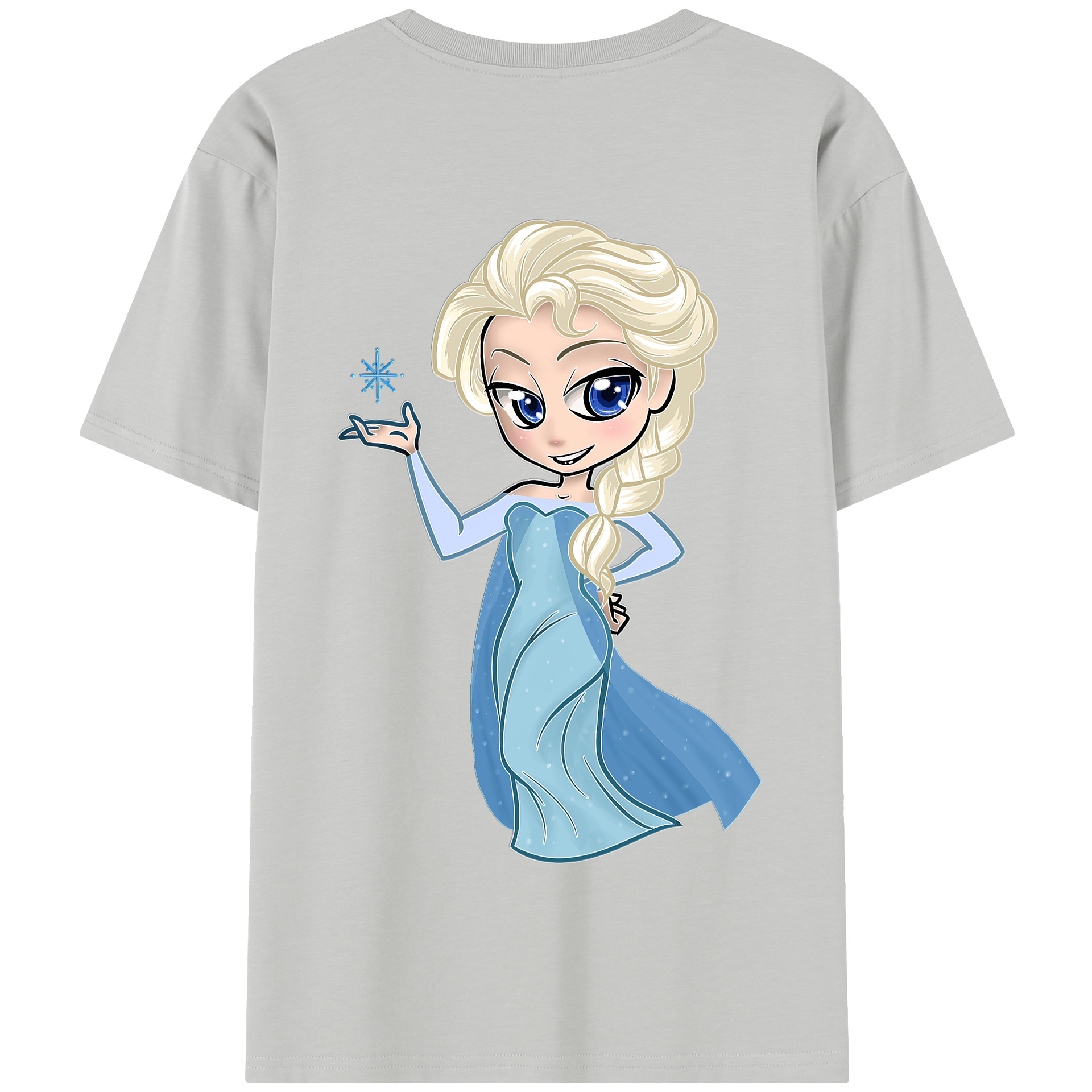 （画像用） アナと雪の女王 アンナ エルサ Frozen Anna Elsa 綿100％半袖Tシャツ（背面プリント）