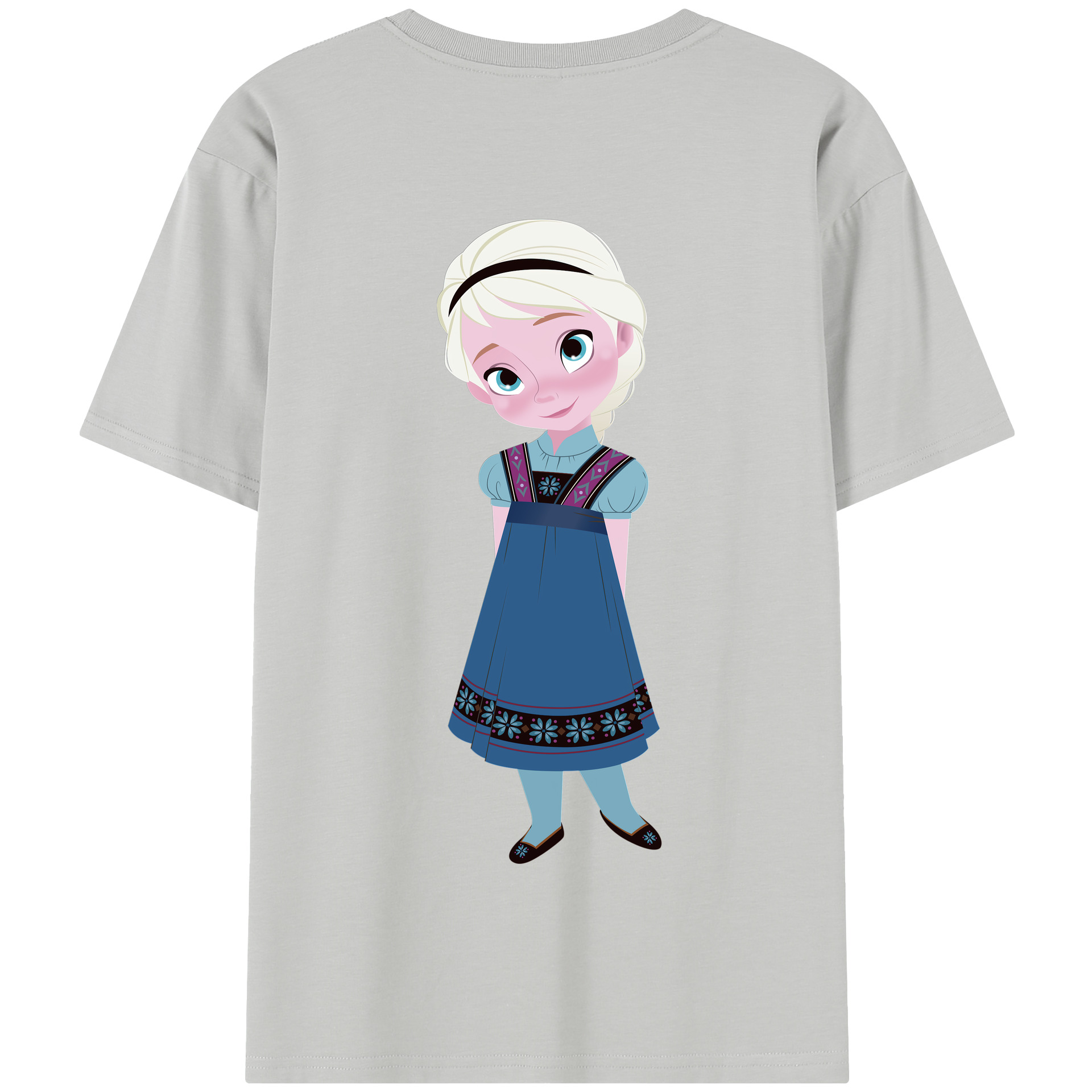 （画像用） アナと雪の女王 アンナ エルサ Frozen Anna Elsa 綿100％半袖Tシャツ（背面プリント）