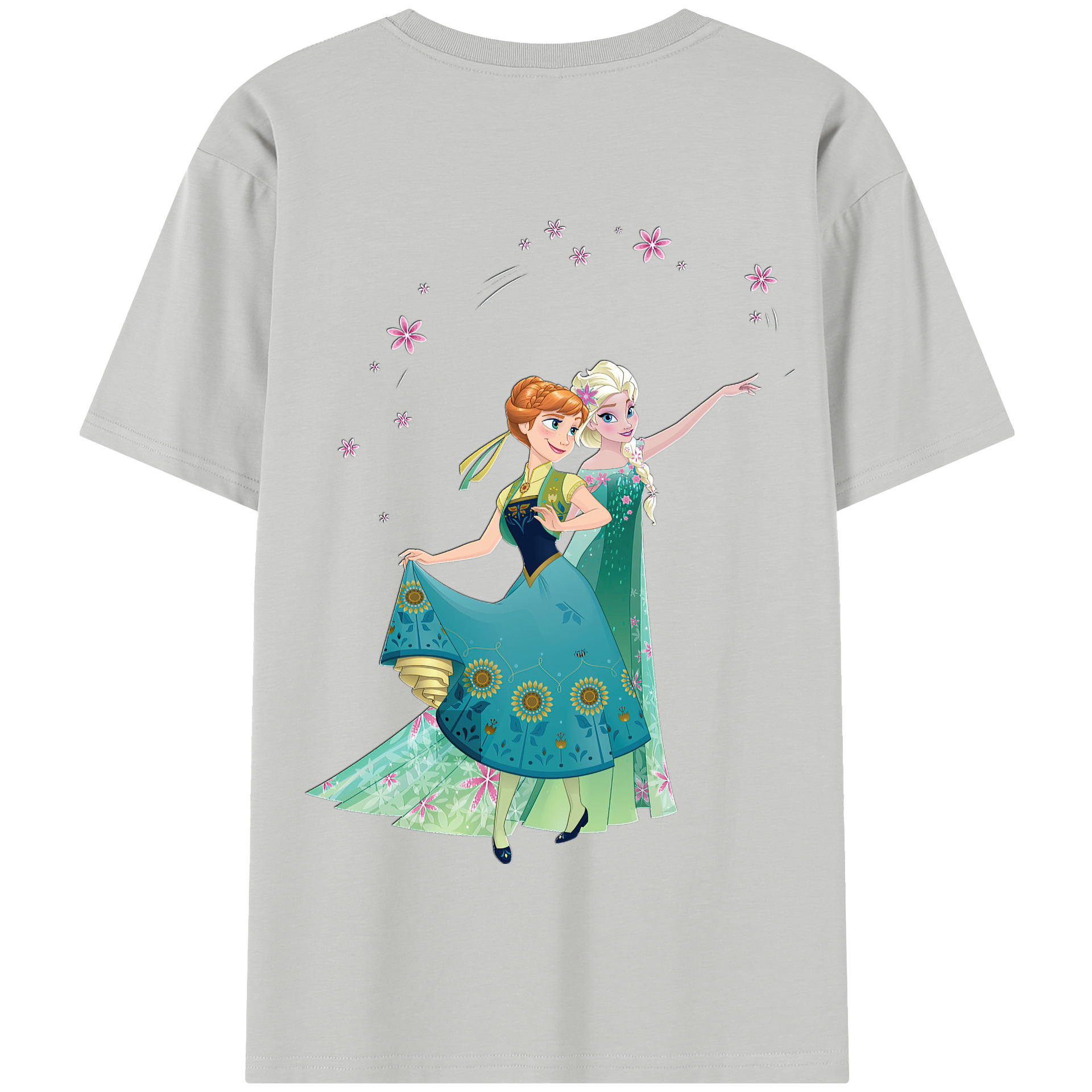 （画像用） アナと雪の女王 アンナ エルサ Frozen Anna Elsa 綿100％半袖Tシャツ（背面プリント）