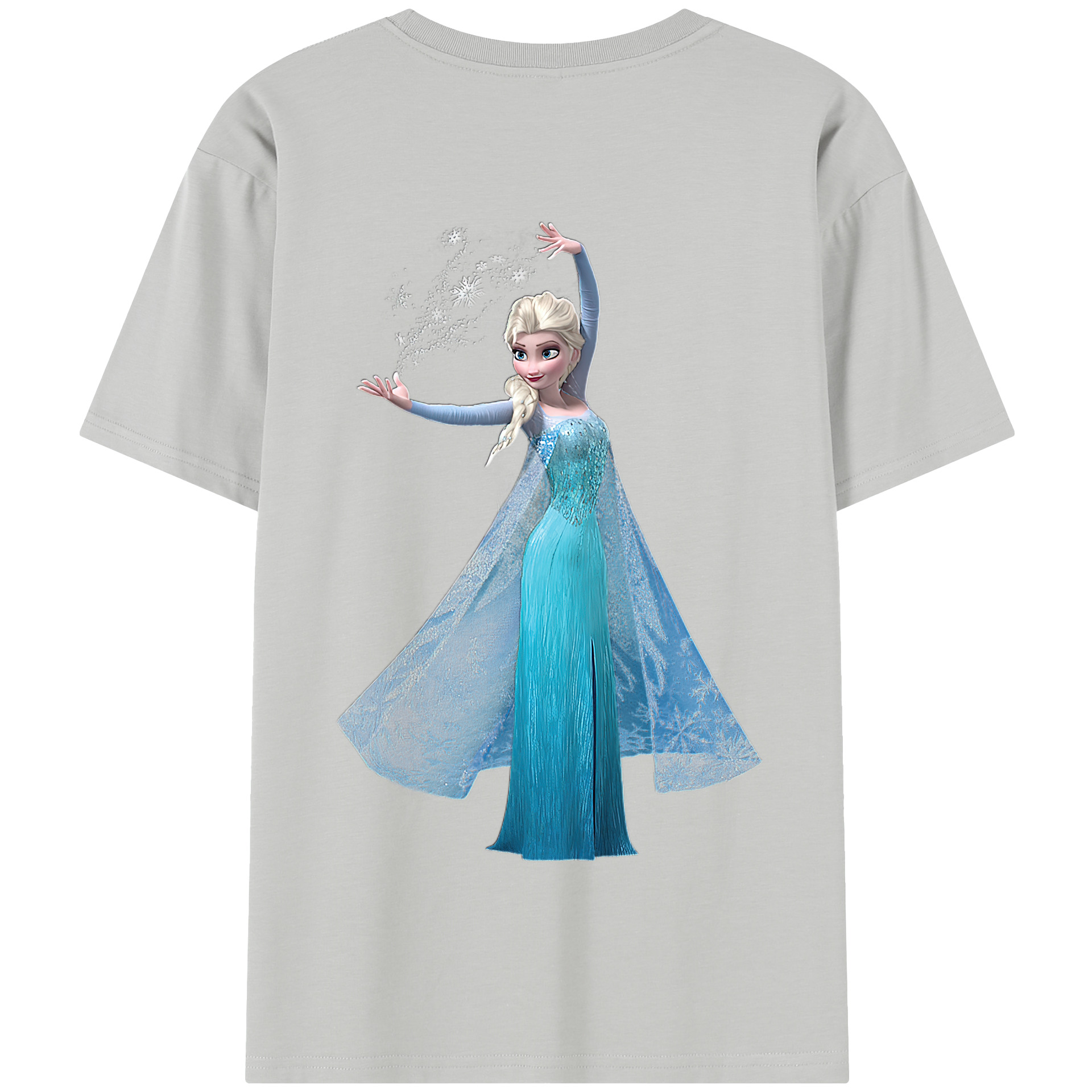 （画像用） アナと雪の女王 アンナ エルサ Frozen Anna Elsa 綿100％半袖Tシャツ（背面プリント）