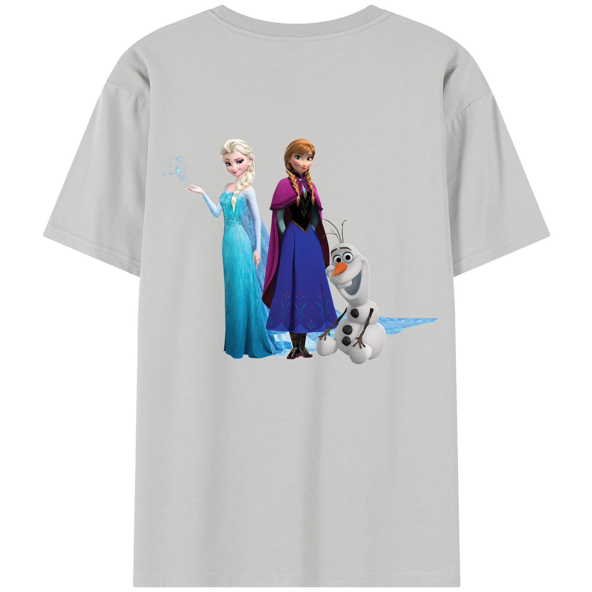 （画像用） アナと雪の女王 アンナ エルサ Frozen Anna Elsa 綿100％半袖Tシャツ（背面プリント）