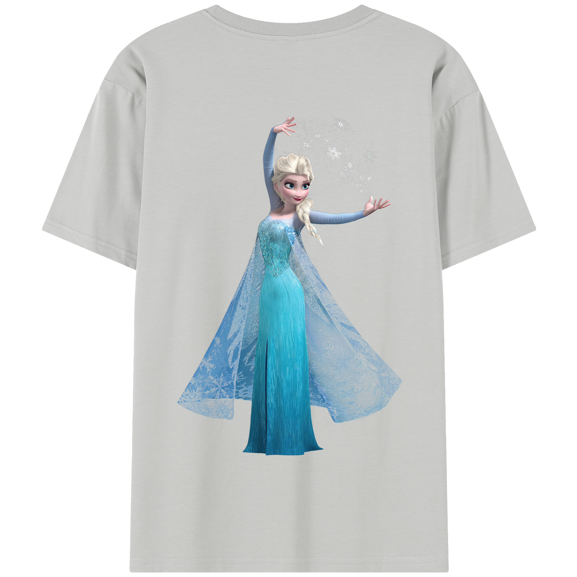 （画像用） アナと雪の女王 アンナ エルサ Frozen Anna Elsa 綿100％半袖Tシャツ（背面プリント）