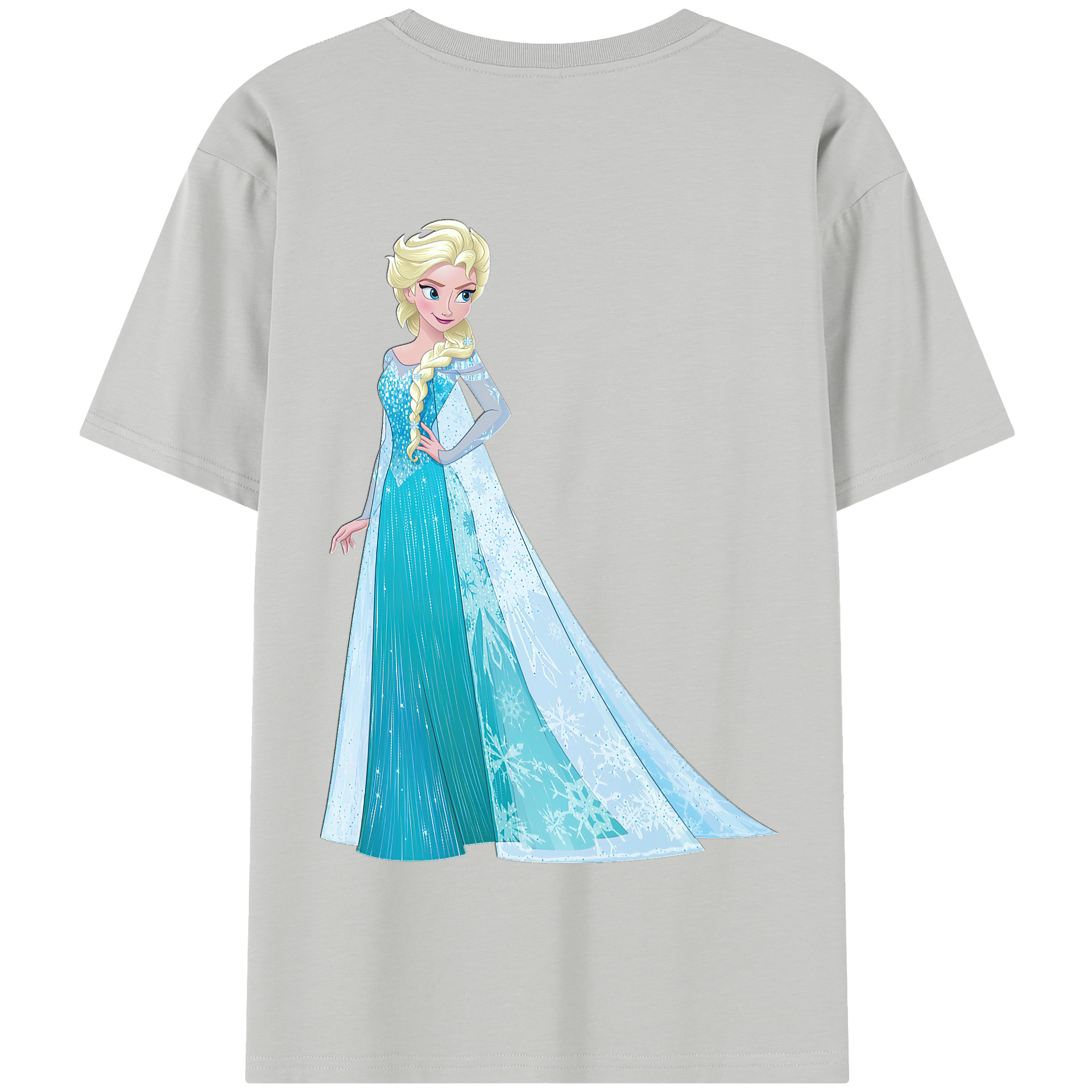 （画像用） アナと雪の女王 アンナ エルサ Frozen Anna Elsa 綿100％半袖Tシャツ（背面プリント）