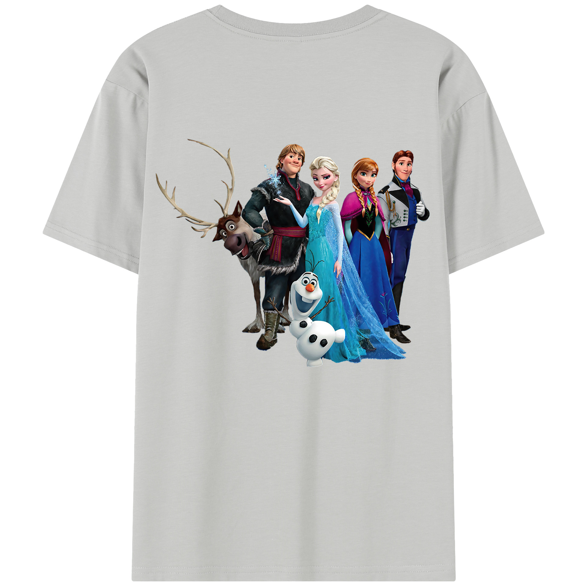 （画像用） アナと雪の女王 アンナ エルサ Frozen Anna Elsa 綿100％半袖Tシャツ（背面プリント）