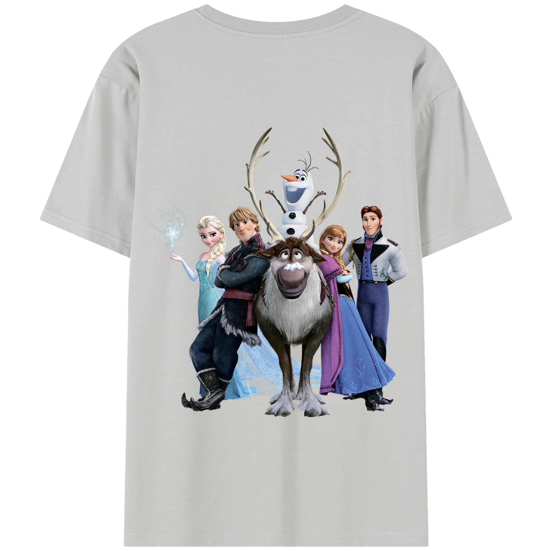 （画像用） アナと雪の女王 アンナ エルサ Frozen Anna Elsa 綿100％半袖Tシャツ（背面プリント）