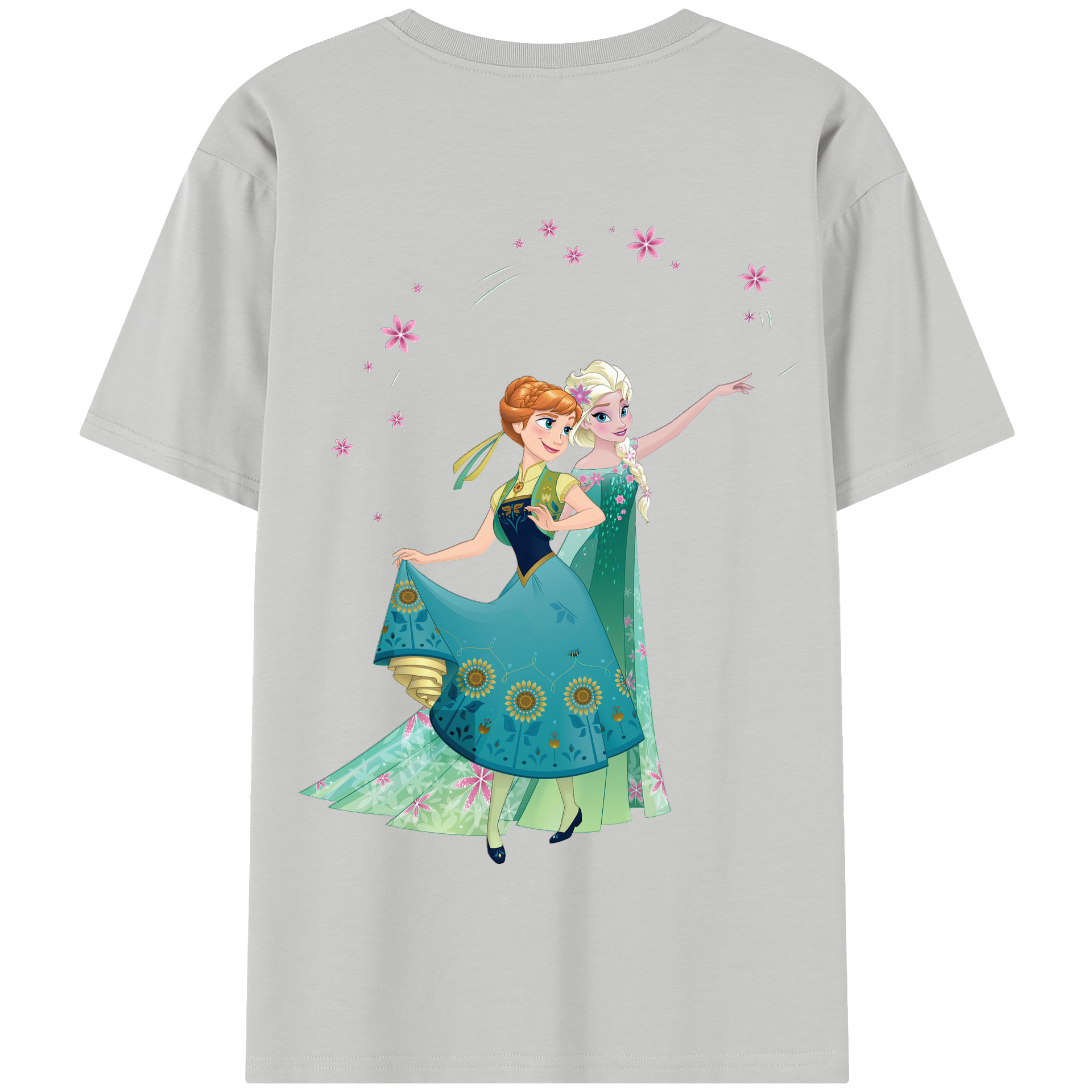（画像用） アナと雪の女王 アンナ エルサ Frozen Anna Elsa 綿100％半袖Tシャツ（背面プリント）