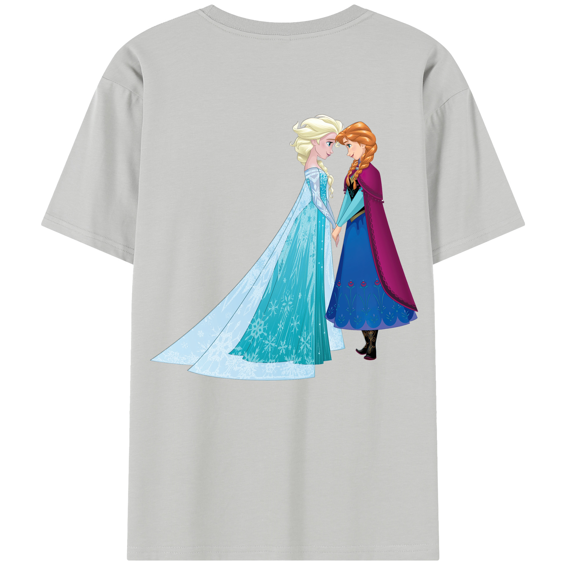 （画像用） アナと雪の女王 アンナ エルサ Frozen Anna Elsa 綿100％半袖Tシャツ（背面プリント）