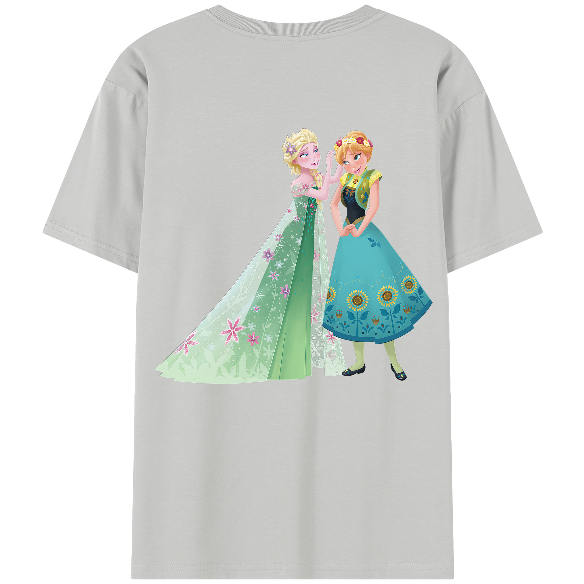 （画像用） アナと雪の女王 アンナ エルサ Frozen Anna Elsa 綿100％半袖Tシャツ（背面プリント）