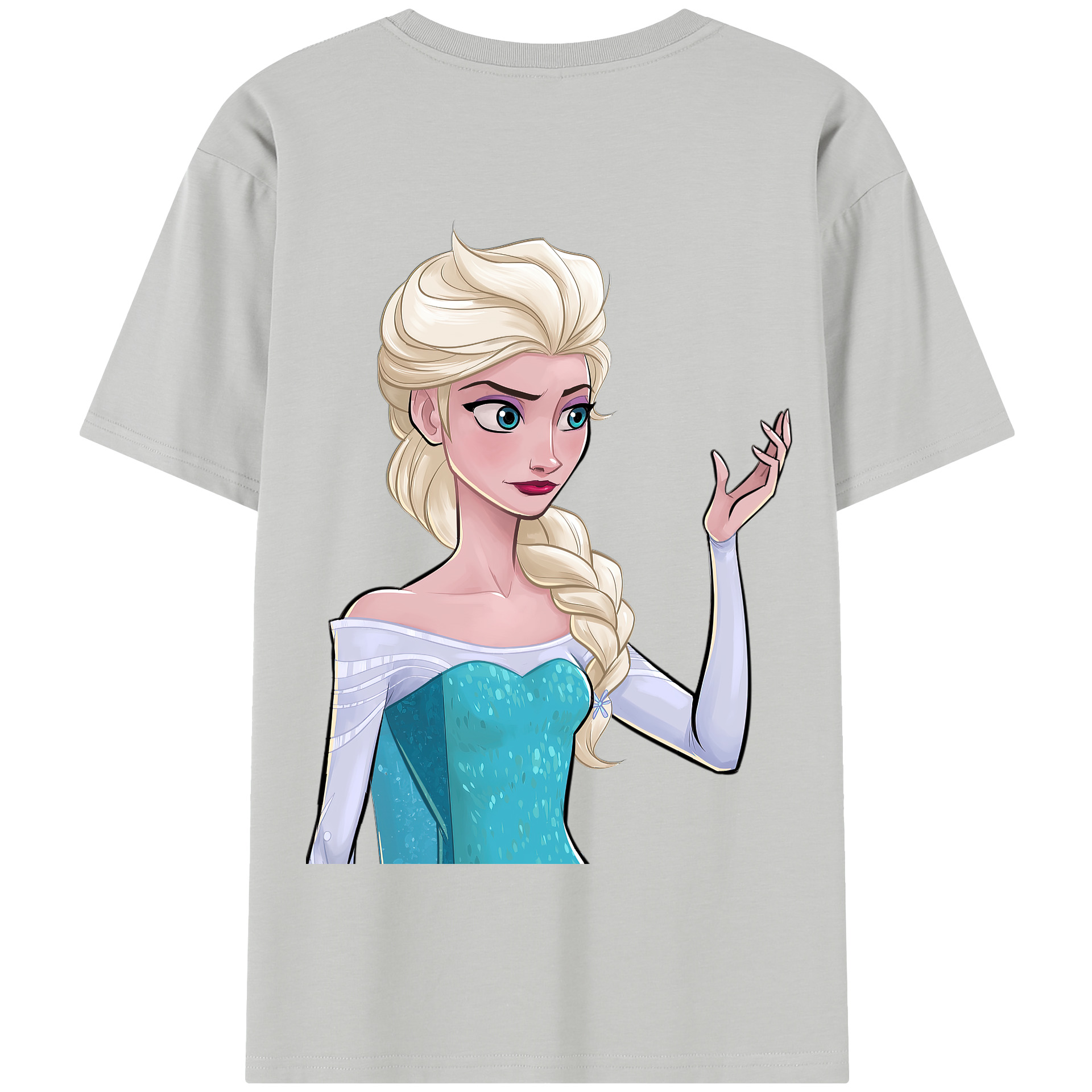 （画像用） アナと雪の女王 アンナ エルサ Frozen Anna Elsa 綿100％半袖Tシャツ（背面プリント）