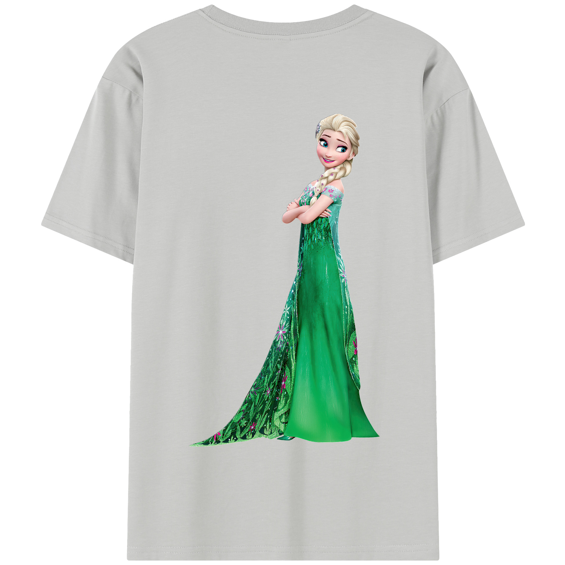 （画像用） アナと雪の女王 アンナ エルサ Frozen Anna Elsa 綿100％半袖Tシャツ（背面プリント）