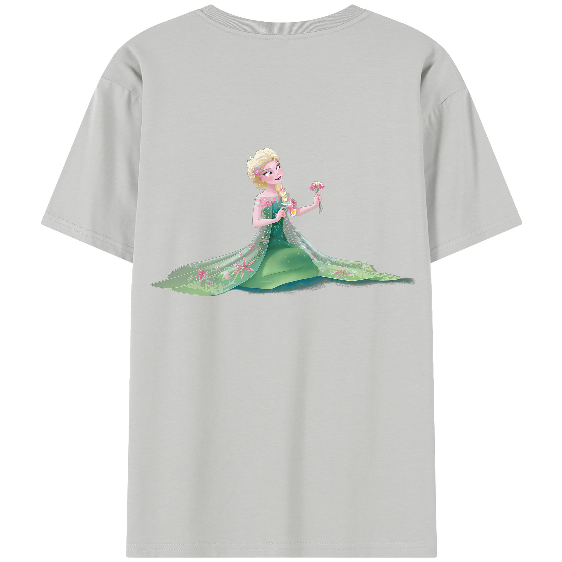（画像用） アナと雪の女王 アンナ エルサ Frozen Anna Elsa 綿100％半袖Tシャツ（背面プリント）