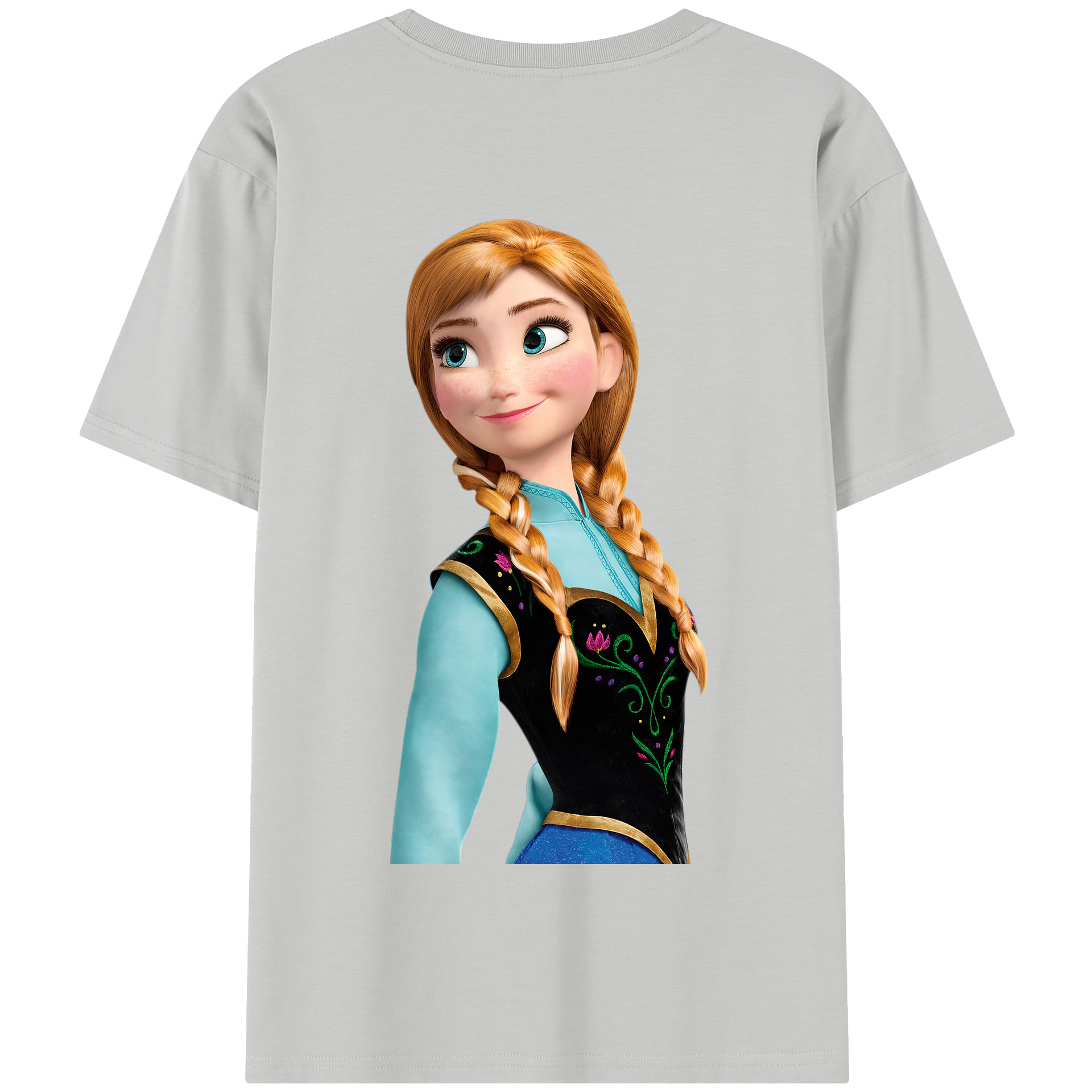 （画像用） アナと雪の女王 アンナ エルサ Frozen Anna Elsa 綿100％半袖Tシャツ（背面プリント）