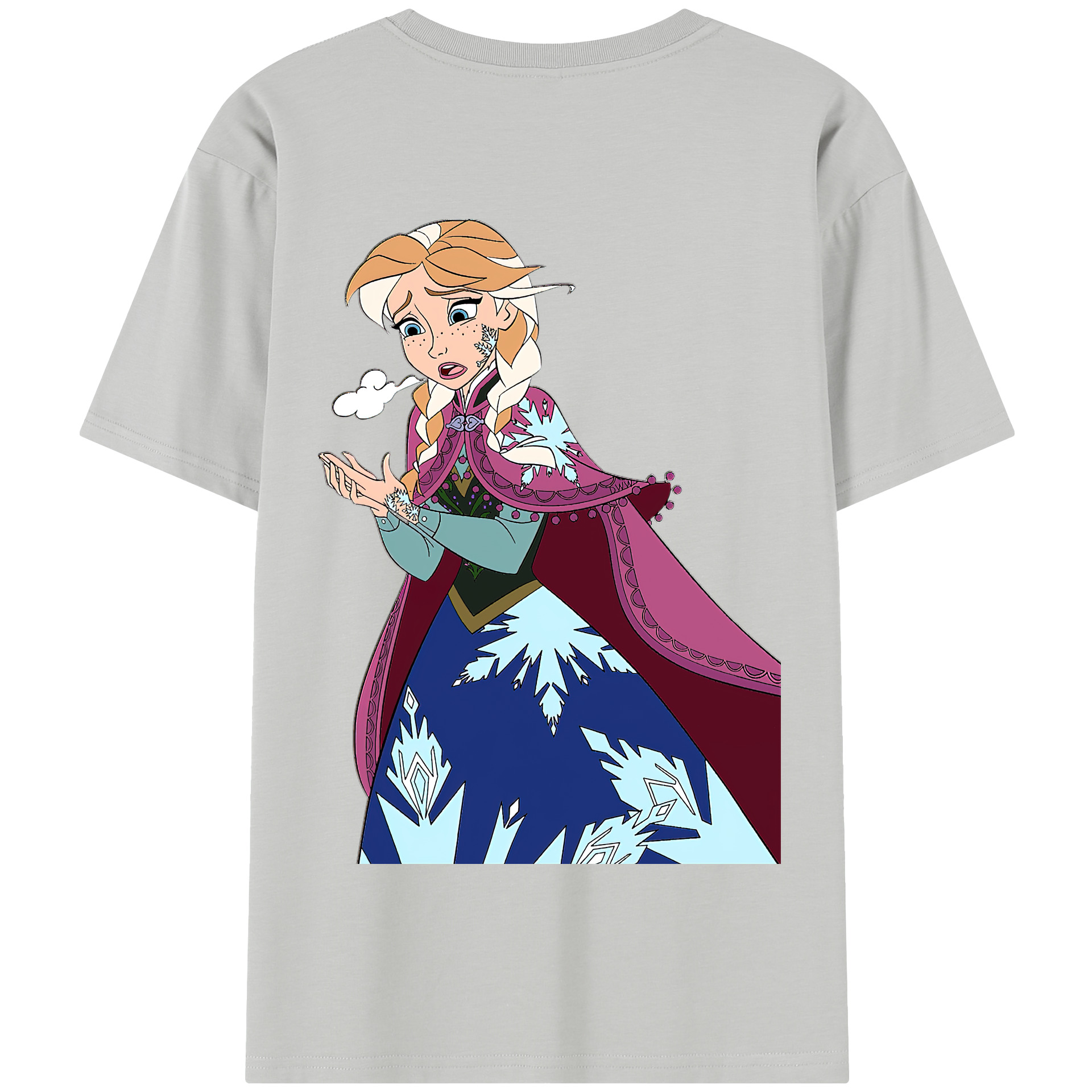 （画像用） アナと雪の女王 アンナ エルサ Frozen Anna Elsa 綿100％半袖Tシャツ（背面プリント）