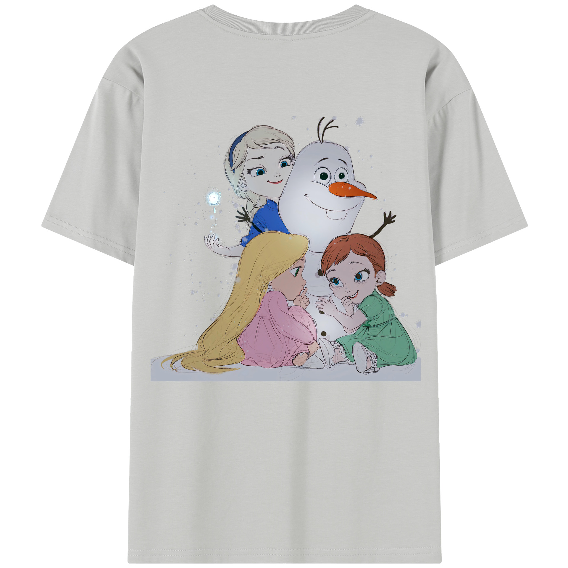 （画像用） アナと雪の女王 アンナ エルサ Frozen Anna Elsa 綿100％半袖Tシャツ（背面プリント）