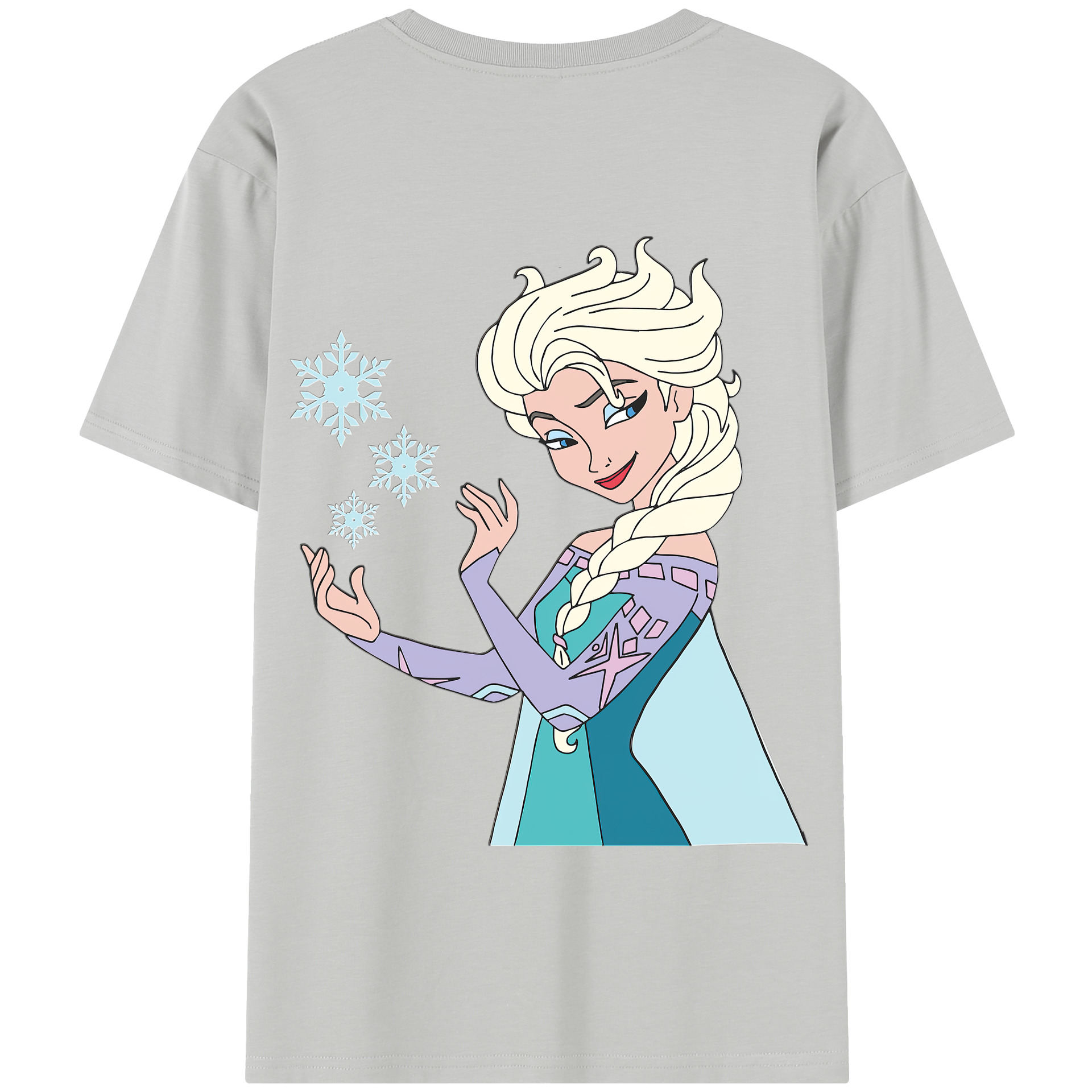 （画像用） アナと雪の女王 アンナ エルサ Frozen Anna Elsa 綿100％半袖Tシャツ（背面プリント）