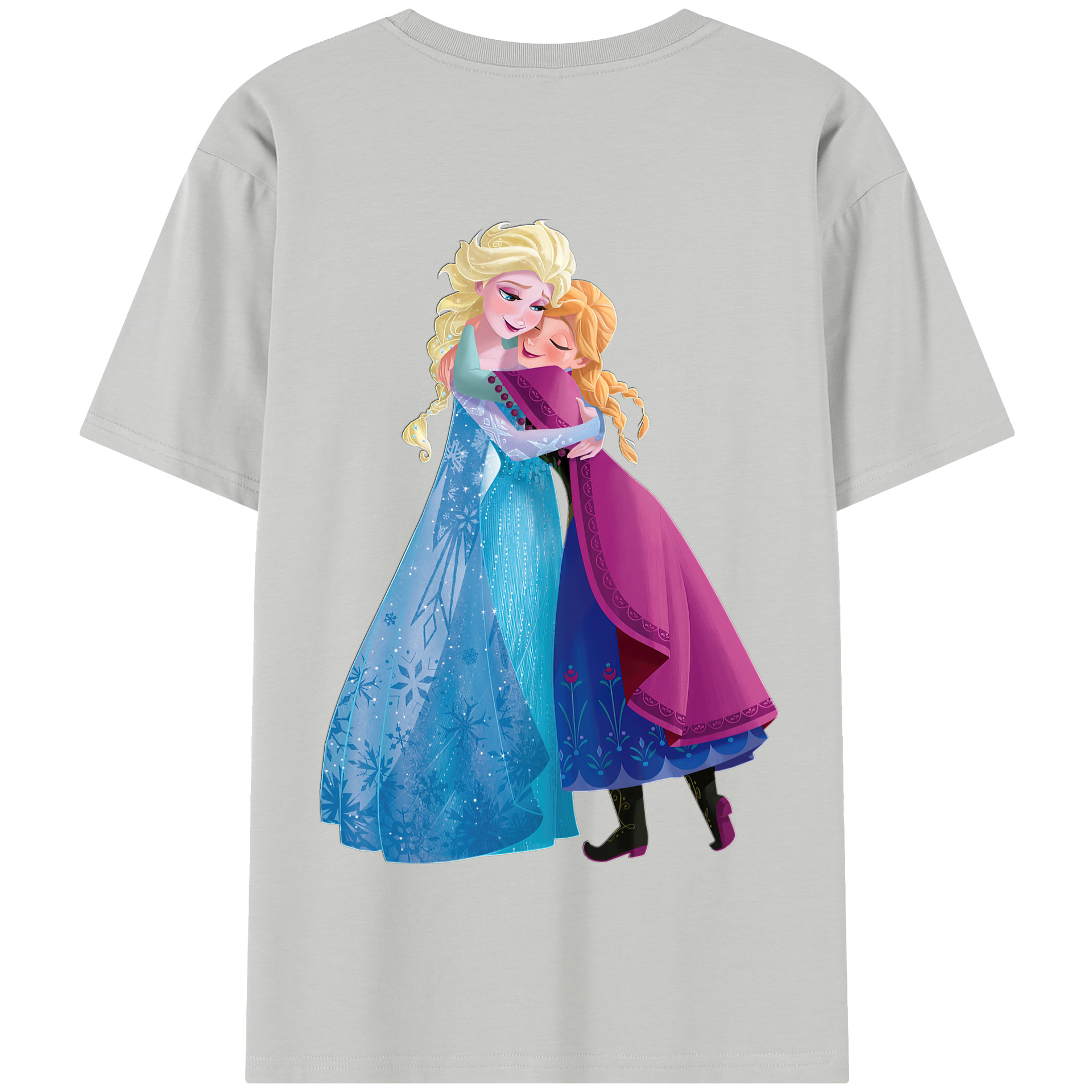 （画像用） アナと雪の女王 アンナ エルサ Frozen Anna Elsa 綿100％半袖Tシャツ（背面プリント）