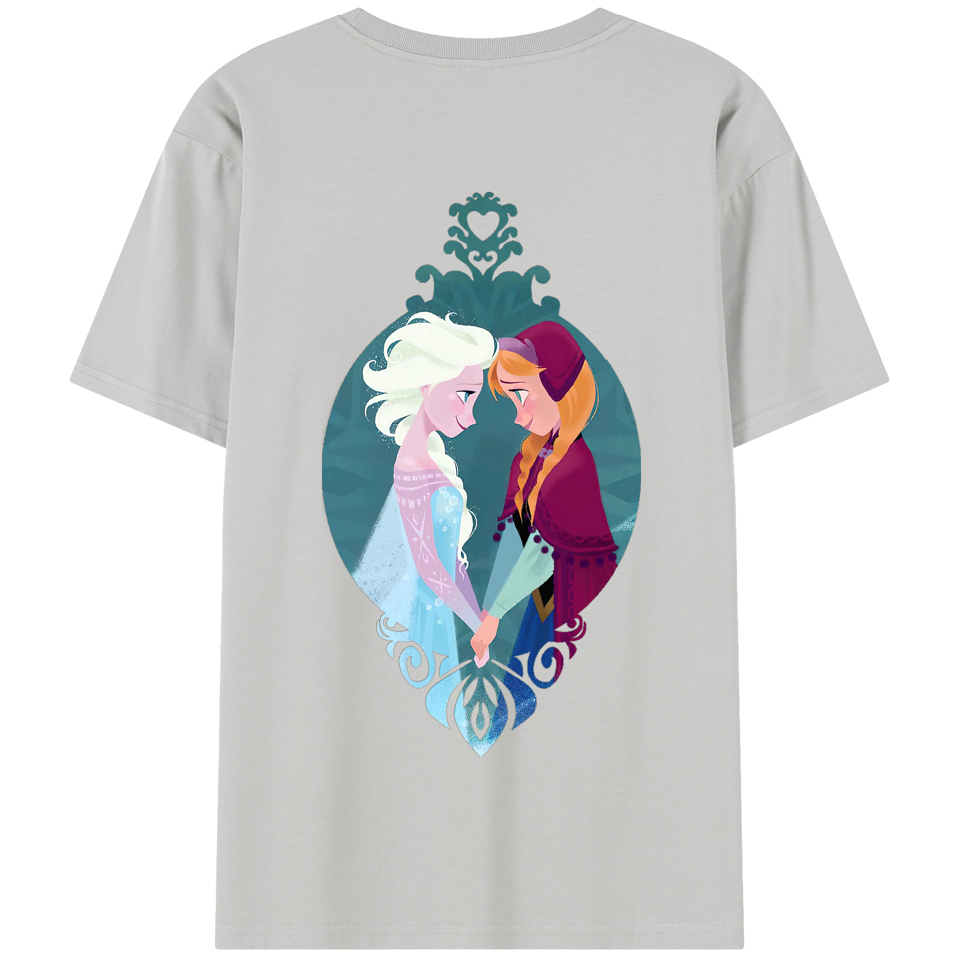 （画像用） アナと雪の女王 アンナ エルサ Frozen Anna Elsa 綿100％半袖Tシャツ（背面プリント）