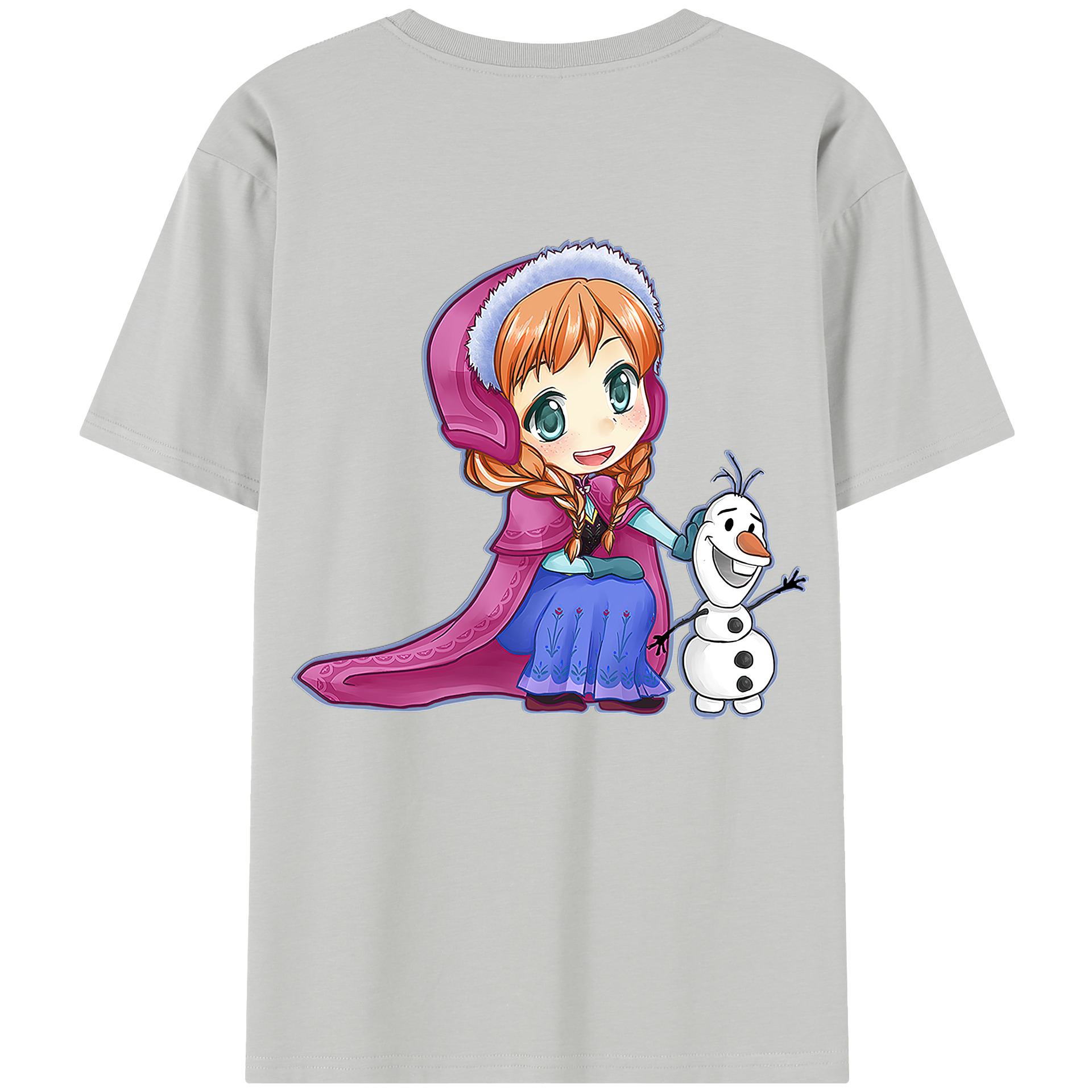 （画像用） アナと雪の女王 アンナ エルサ Frozen Anna Elsa 綿100％半袖Tシャツ（背面プリント）