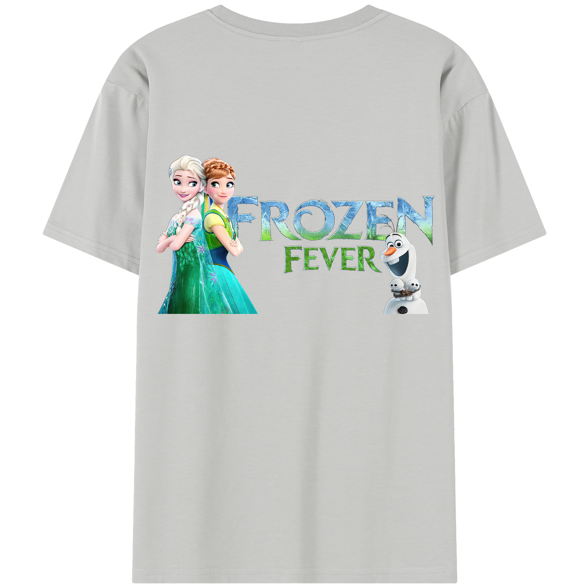 （画像用） アナと雪の女王 アンナ エルサ Frozen Anna Elsa 綿100％半袖Tシャツ（背面プリント）