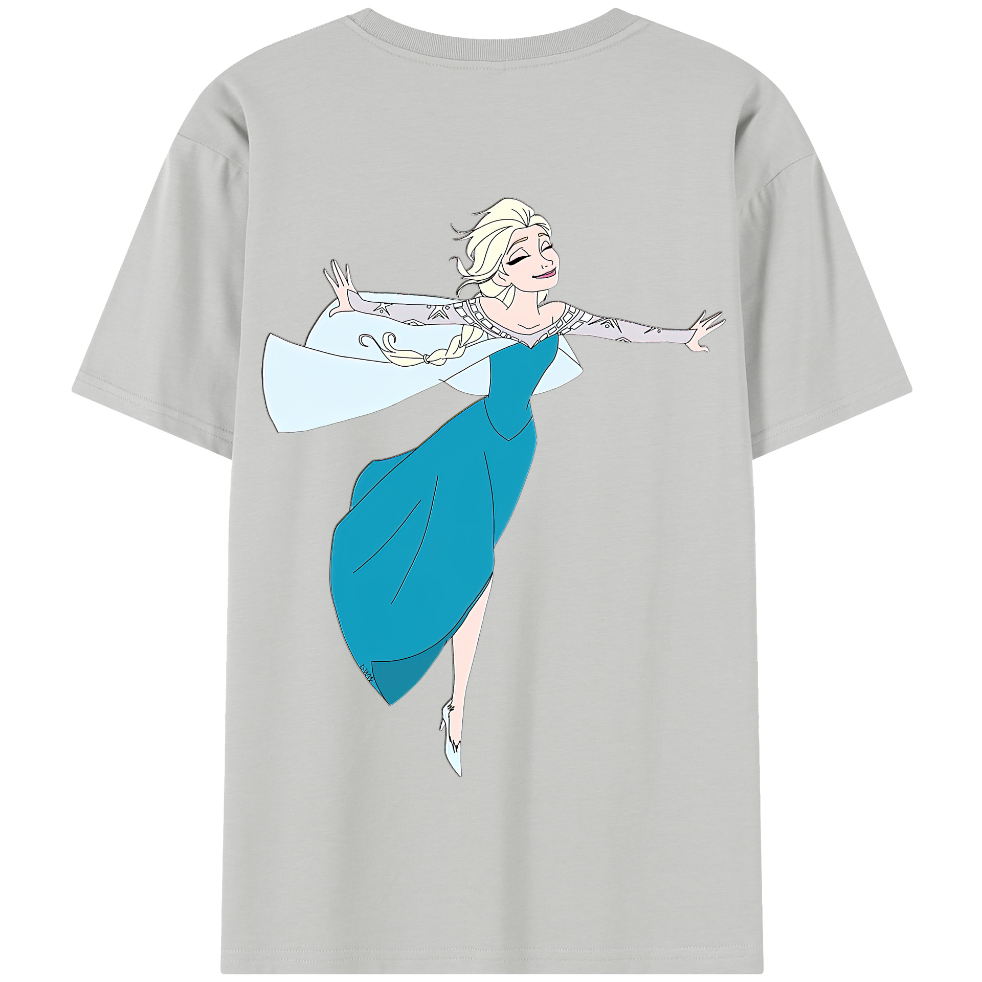 （画像用） アナと雪の女王 アンナ エルサ Frozen Anna Elsa 綿100％半袖Tシャツ（背面プリント）