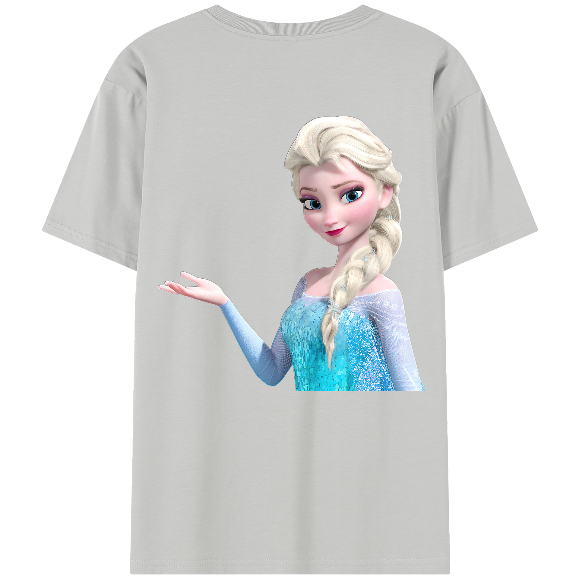 （画像用） アナと雪の女王 アンナ エルサ Frozen Anna Elsa 綿100％半袖Tシャツ（背面プリント）