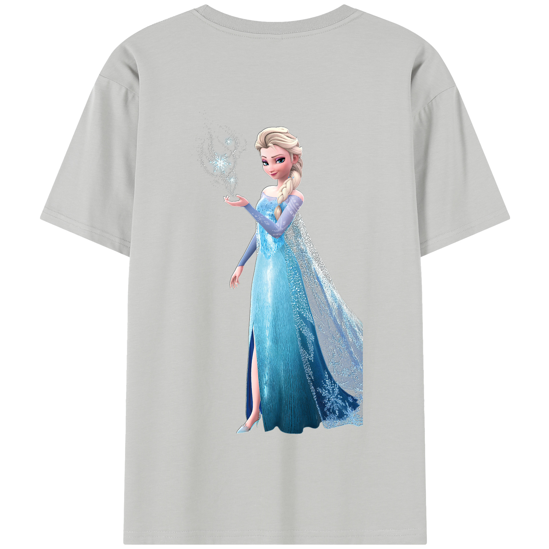 （画像用） アナと雪の女王 アンナ エルサ Frozen Anna Elsa 綿100％半袖Tシャツ（背面プリント）