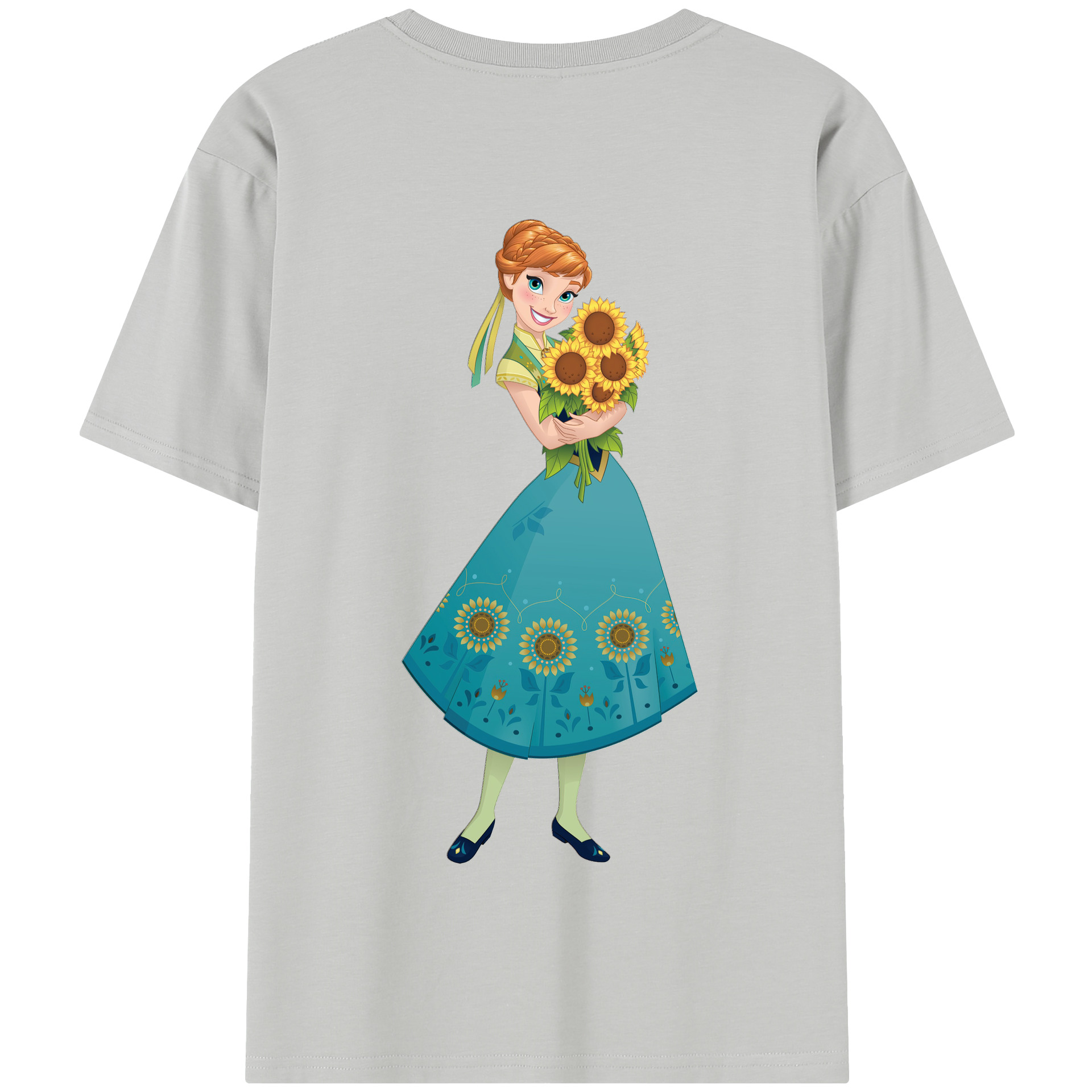 （画像用） アナと雪の女王 アンナ エルサ Frozen Anna Elsa 綿100％半袖Tシャツ（背面プリント）