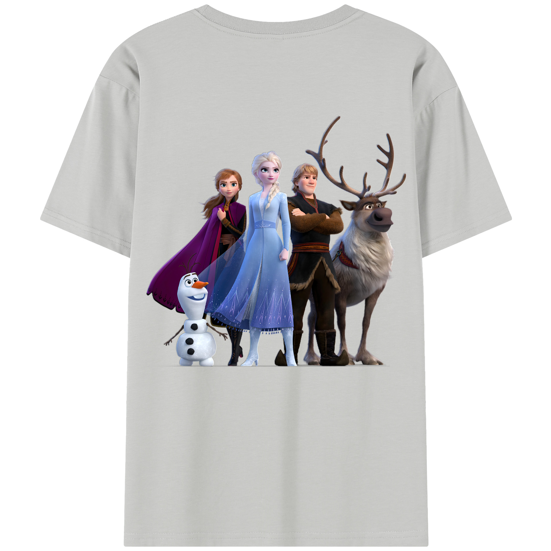 （画像用） アナと雪の女王 アンナ エルサ Frozen Anna Elsa 綿100％半袖Tシャツ（背面プリント）