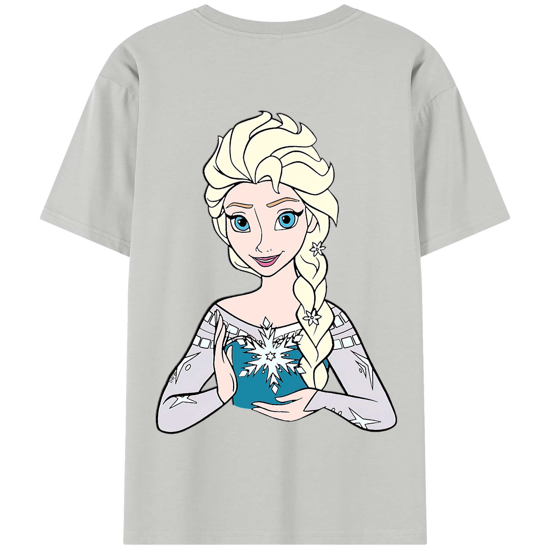（画像用） アナと雪の女王 アンナ エルサ Frozen Anna Elsa 綿100％半袖Tシャツ（背面プリント）