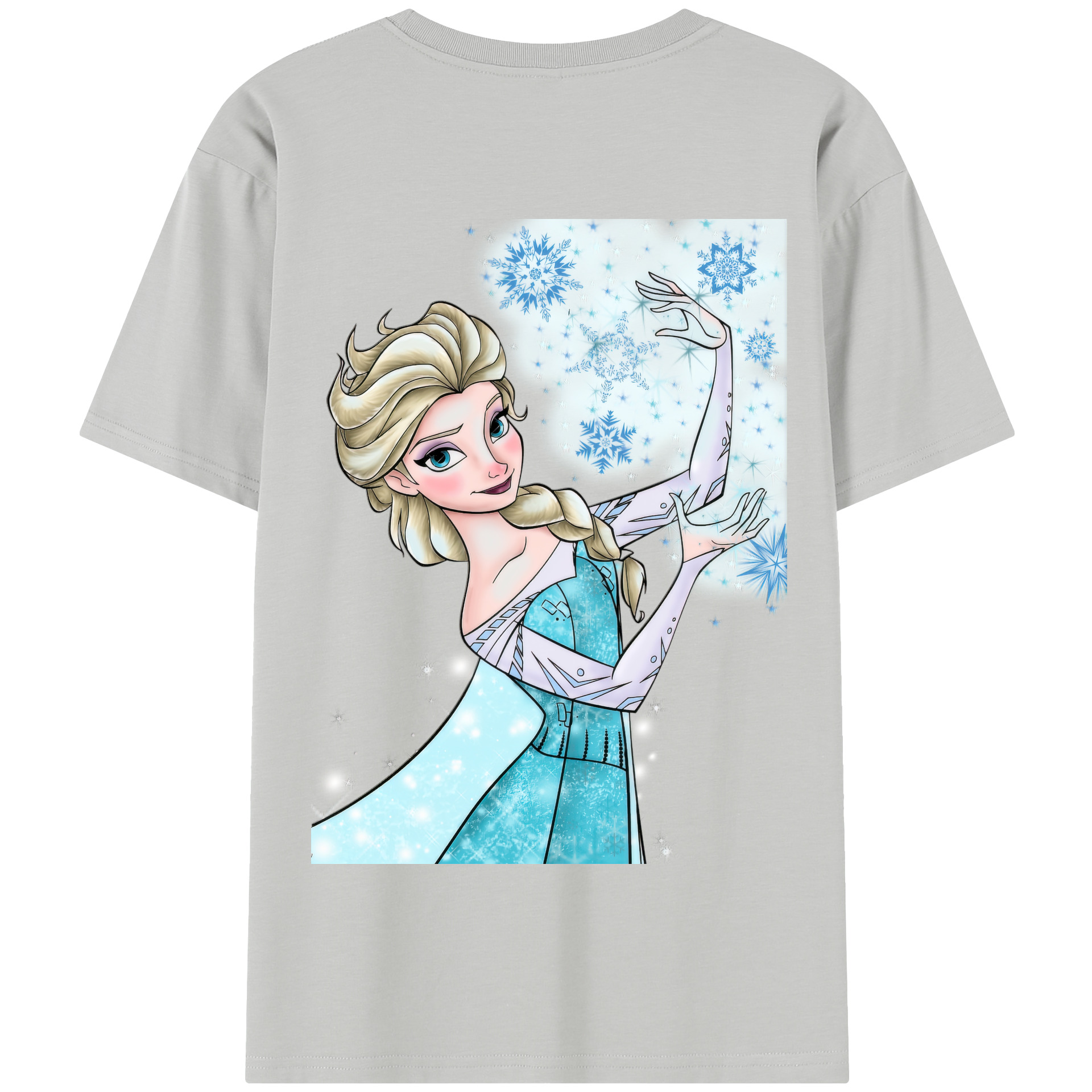 （画像用） アナと雪の女王 アンナ エルサ Frozen Anna Elsa 綿100％半袖Tシャツ（背面プリント）