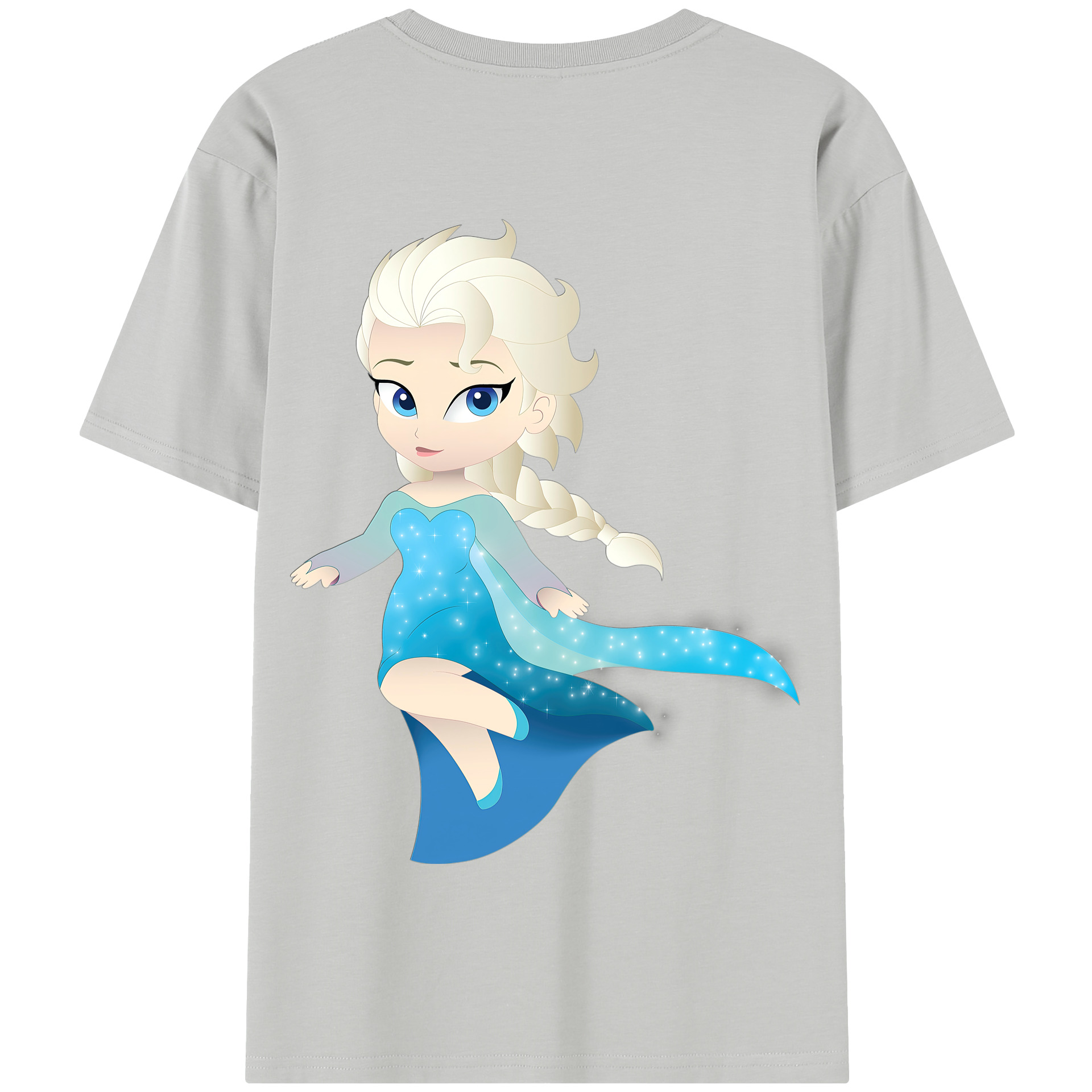 （画像用） アナと雪の女王 アンナ エルサ Frozen Anna Elsa 綿100％半袖Tシャツ（背面プリント）