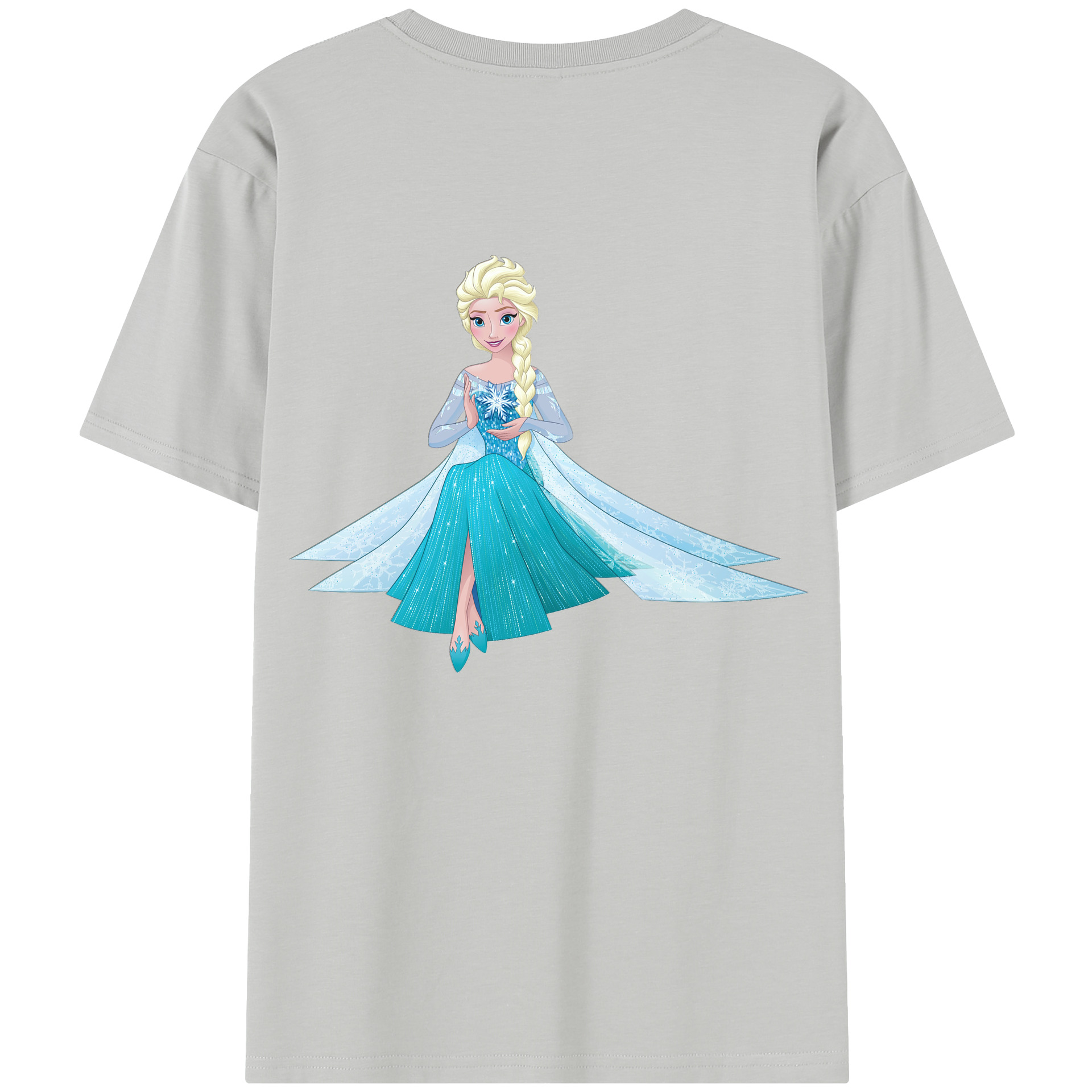 （画像用） アナと雪の女王 アンナ エルサ Frozen Anna Elsa 綿100％半袖Tシャツ（背面プリント）
