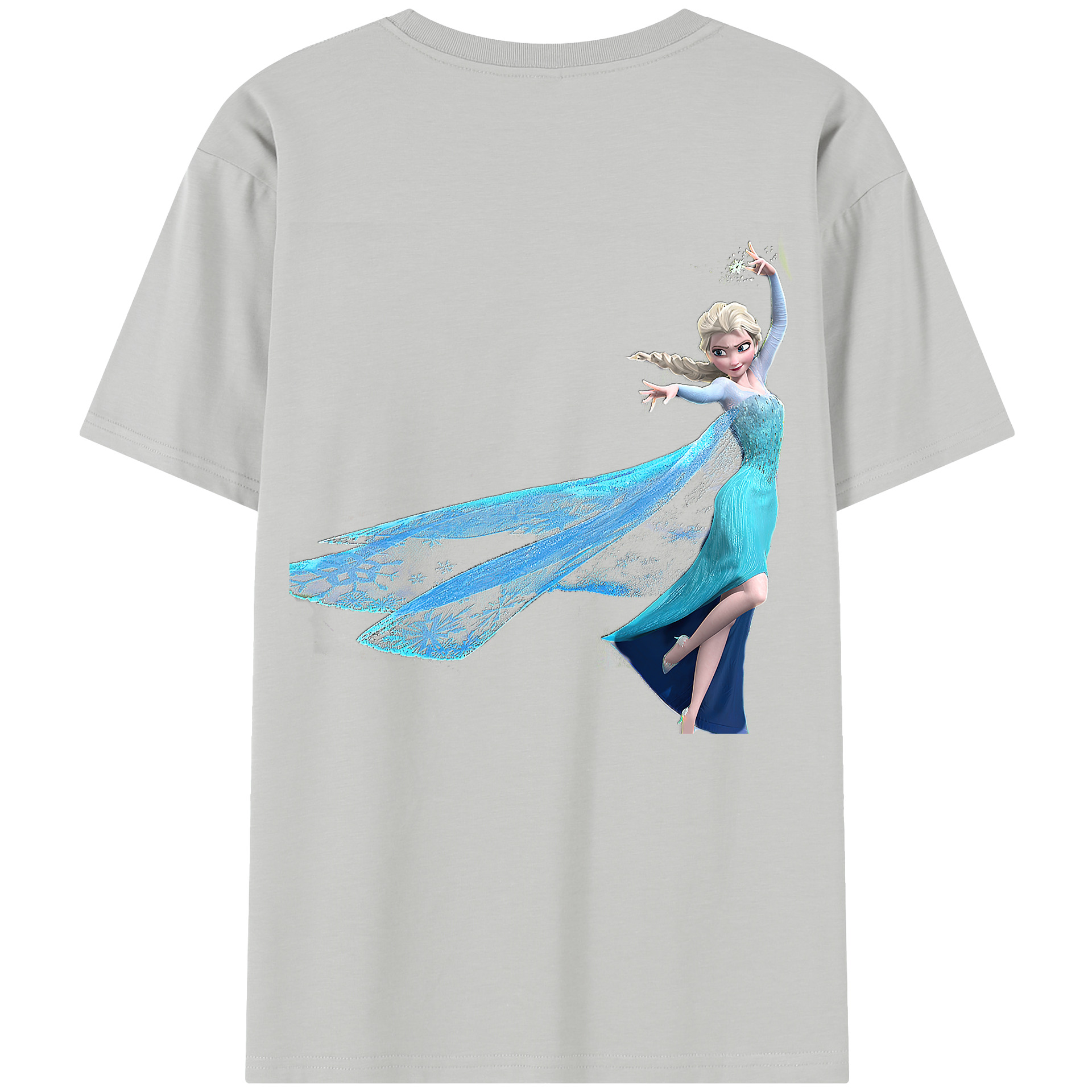 （画像用） アナと雪の女王 アンナ エルサ Frozen Anna Elsa 綿100％半袖Tシャツ（背面プリント）