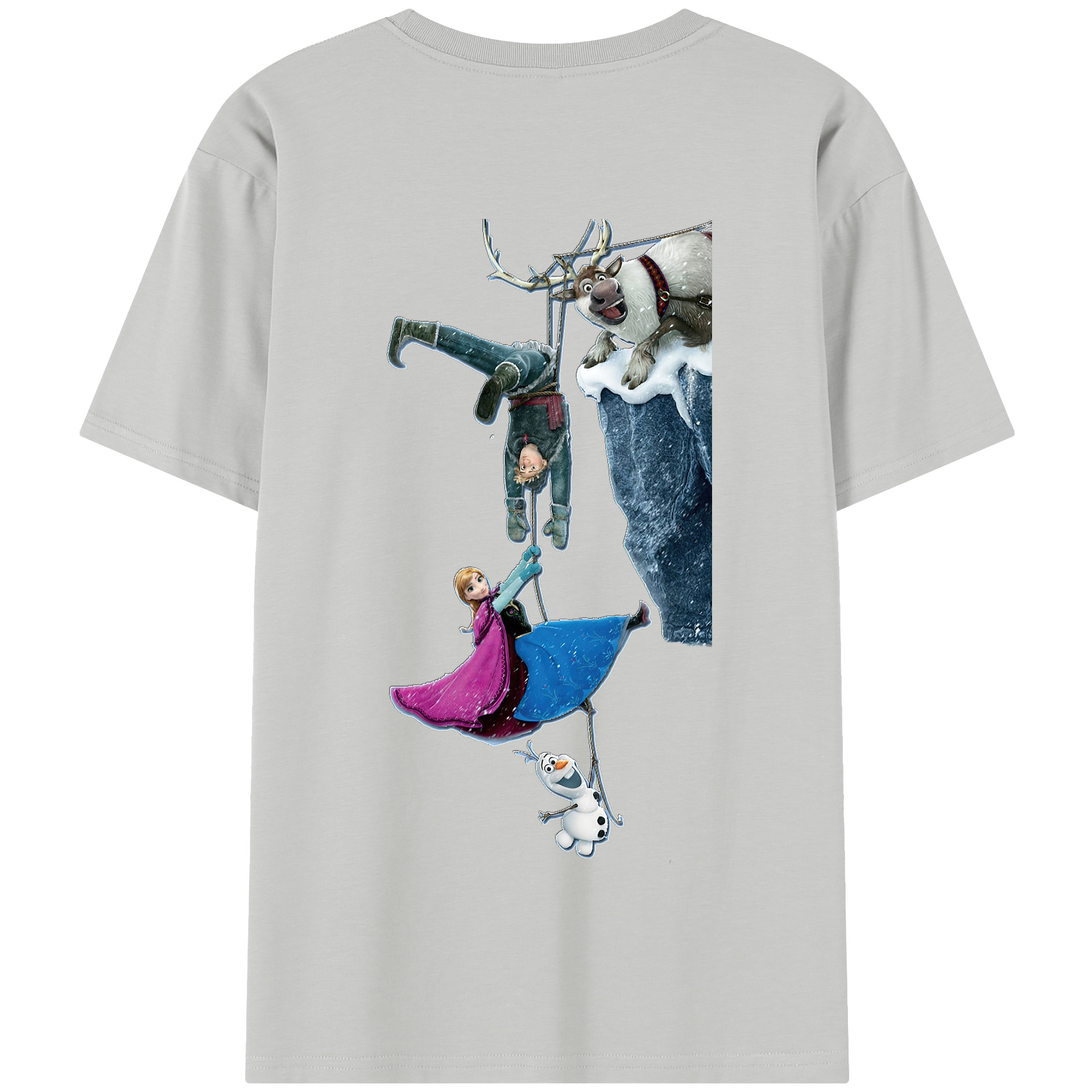 （画像用） アナと雪の女王 アンナ エルサ Frozen Anna Elsa 綿100％半袖Tシャツ（背面プリント）