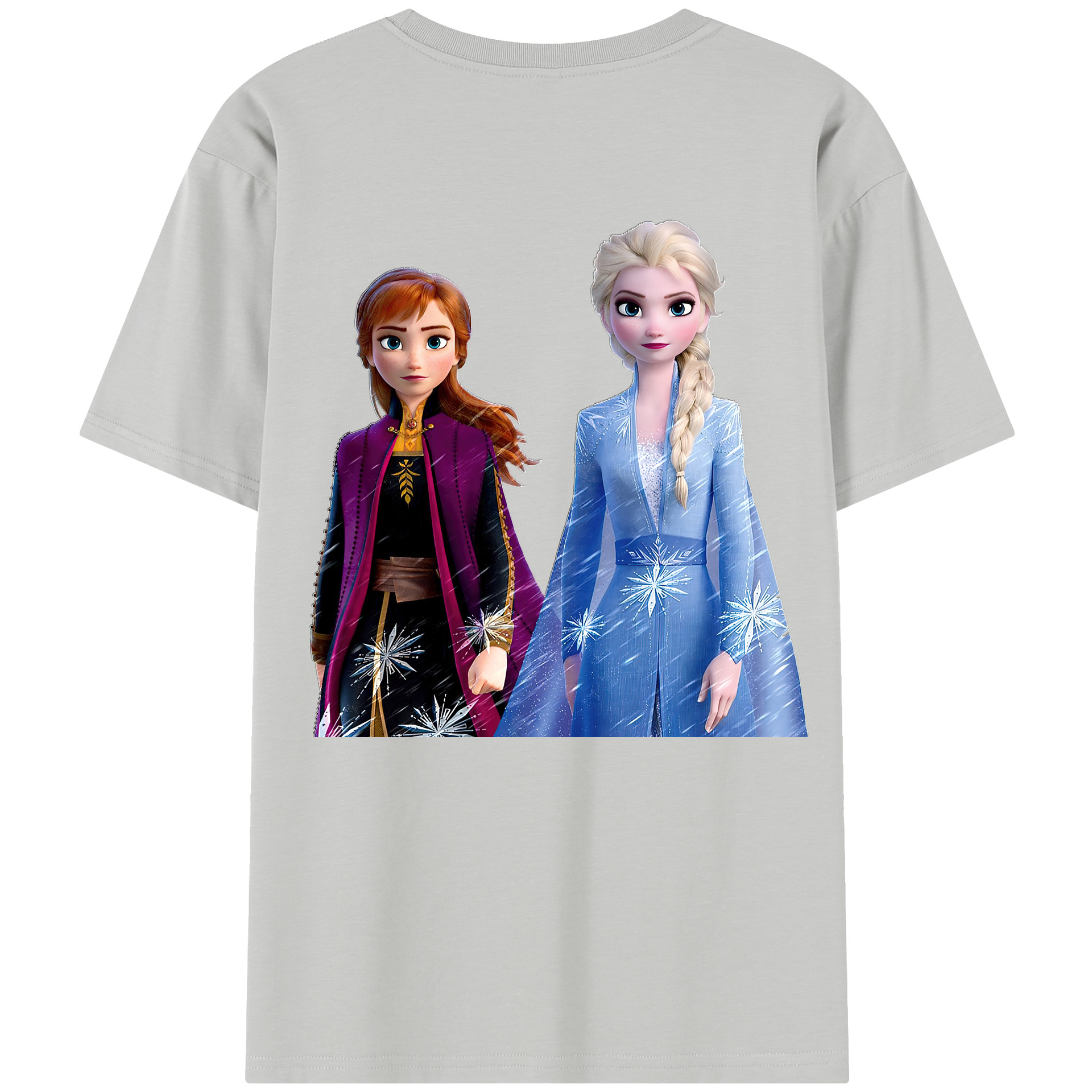（画像用） アナと雪の女王 アンナ エルサ Frozen Anna Elsa 綿100％半袖Tシャツ（背面プリント）