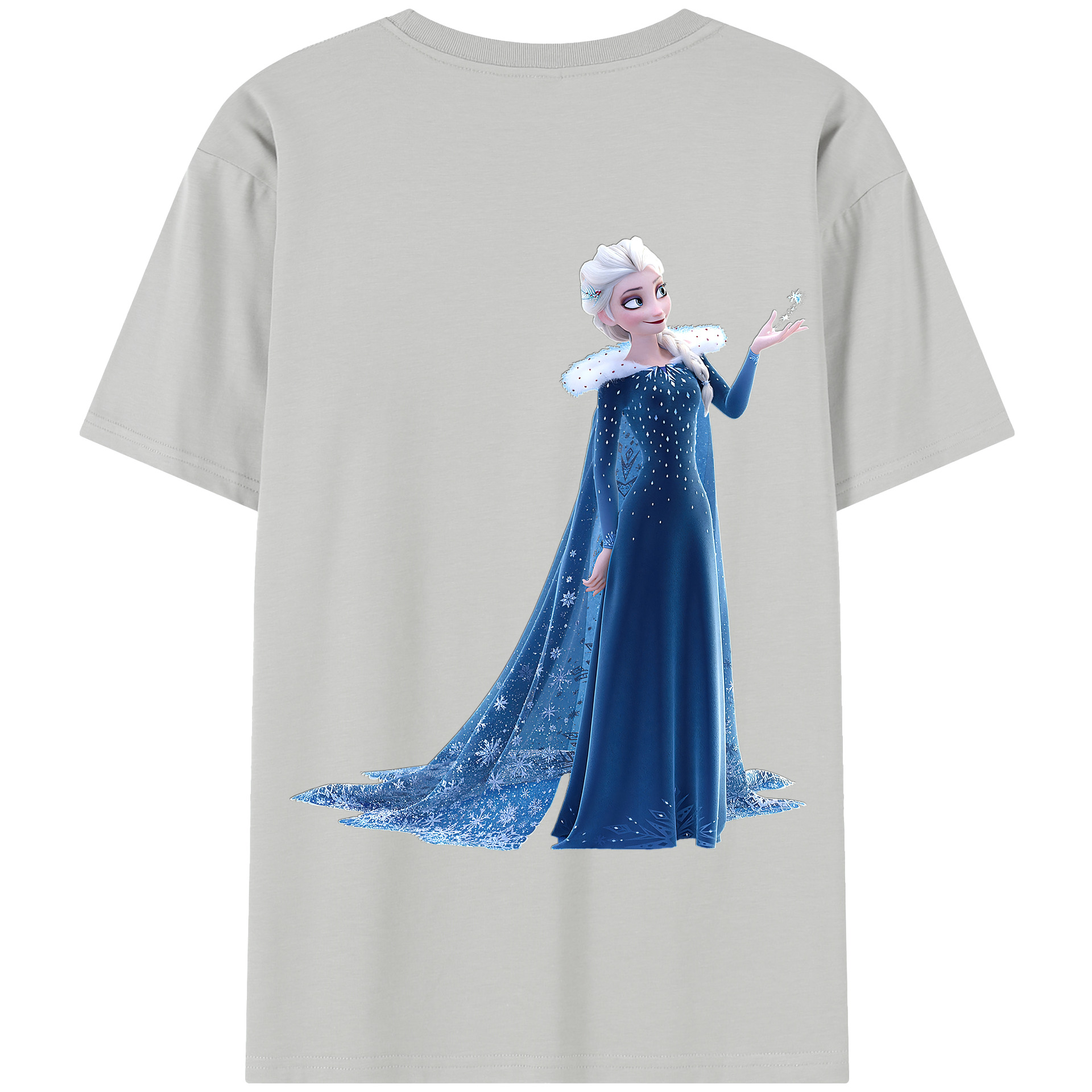 （画像用） アナと雪の女王 アンナ エルサ Frozen Anna Elsa 綿100％半袖Tシャツ（背面プリント）